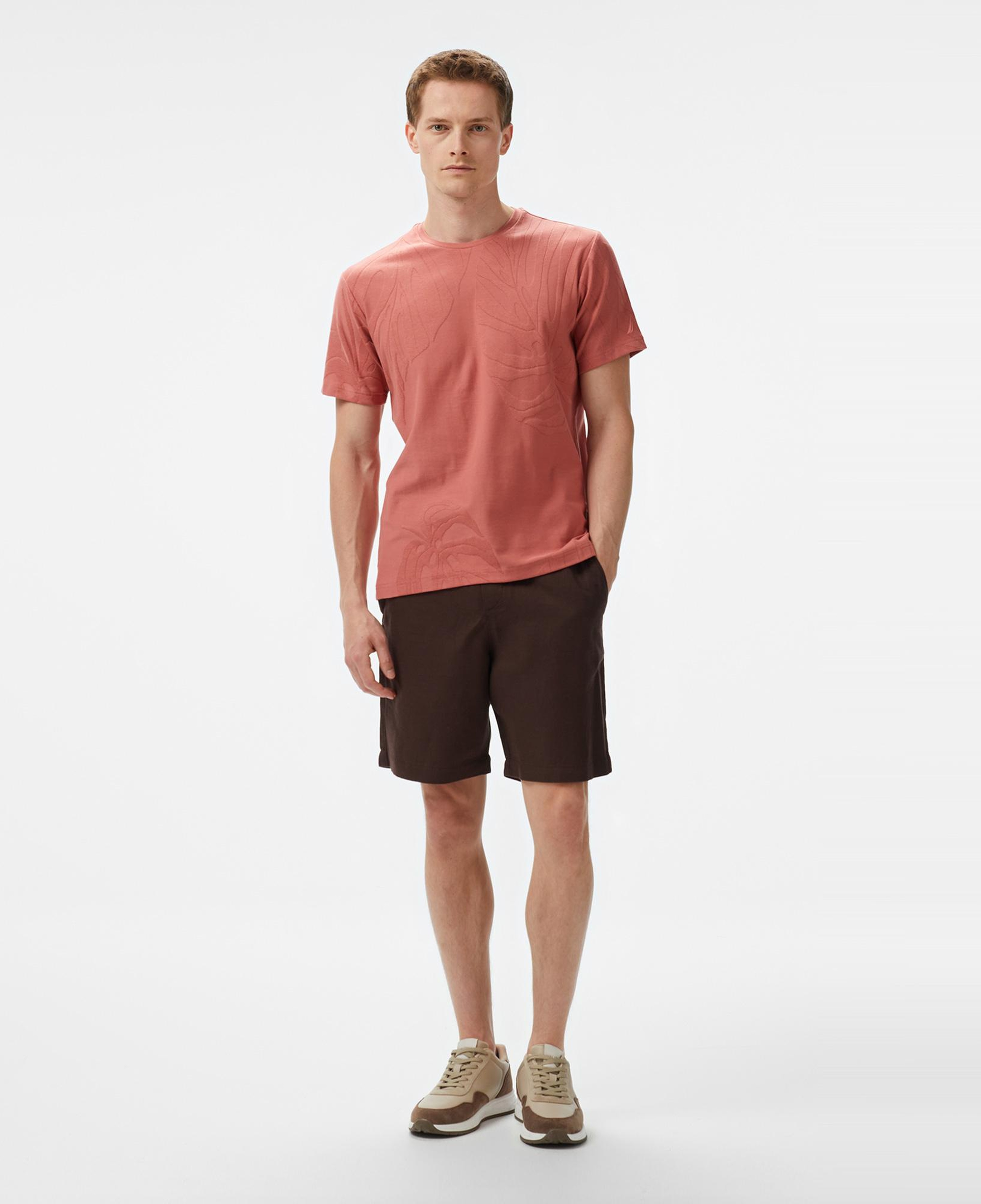 Nautica Erkek Kahverengi Regular Fit DEsenli T-Shirt