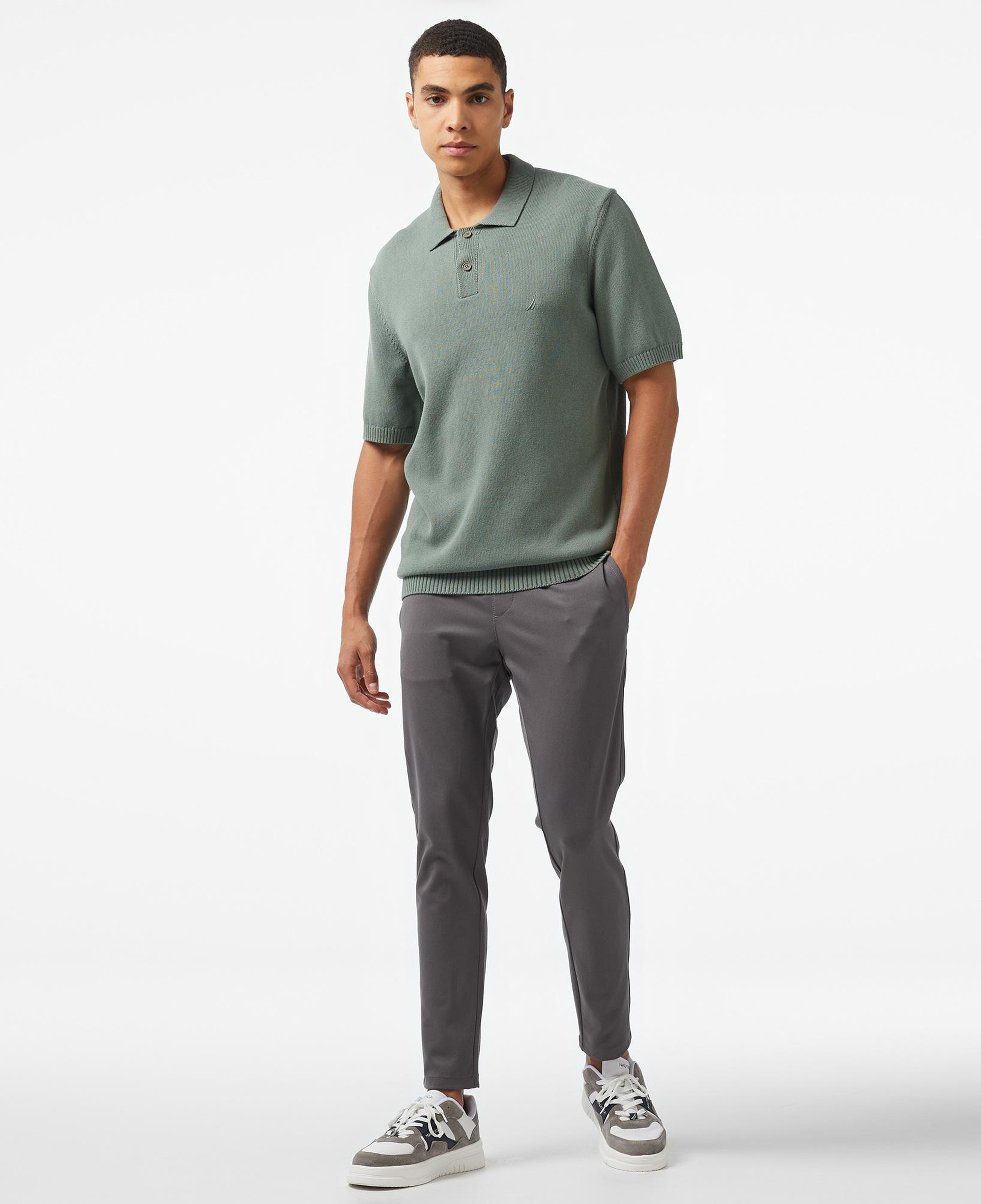 Nautica Erkek Yeşil Classic Fit Kısa Kollu Triko