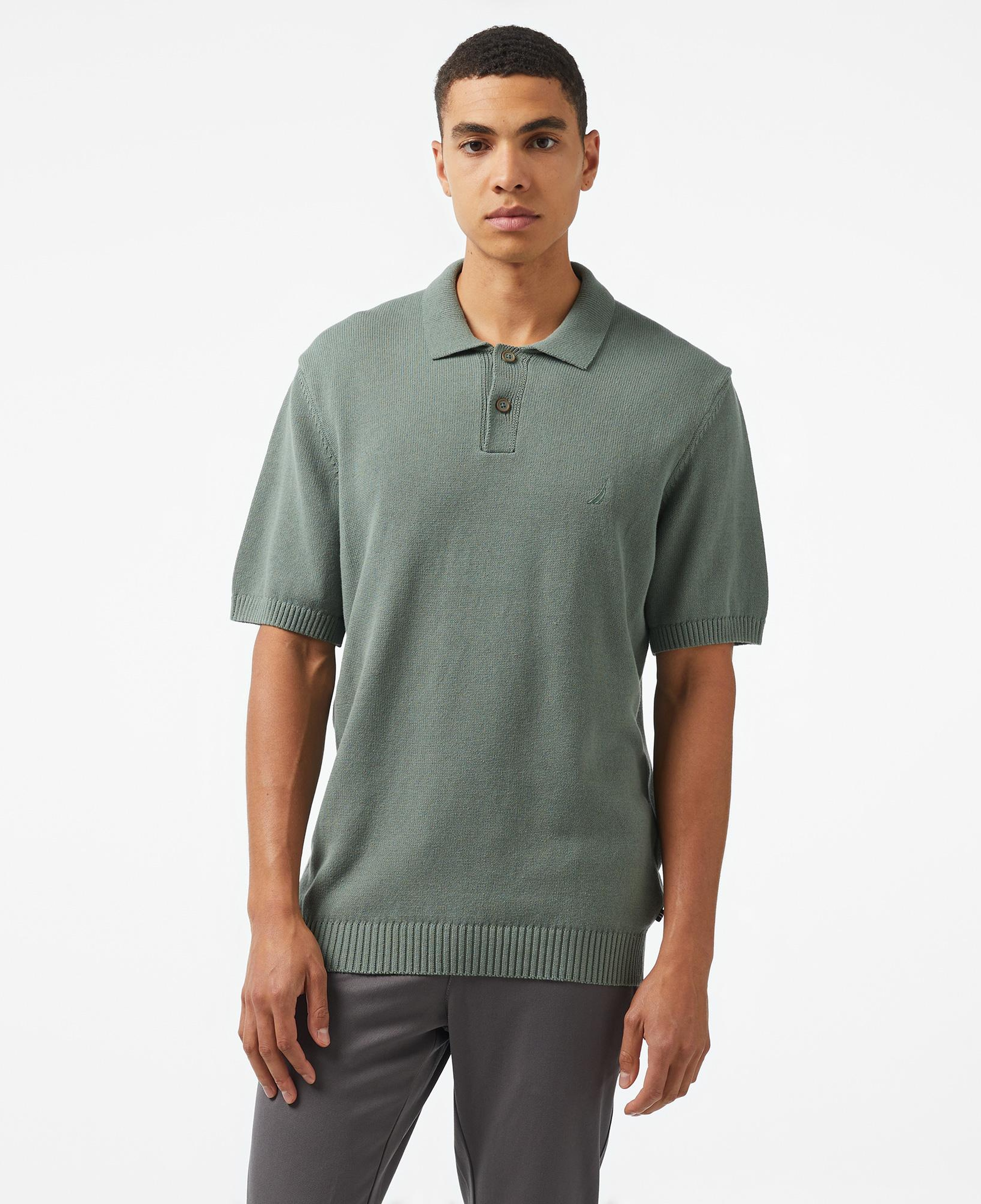 Nautica Erkek Yeşil Classic Fit Kısa Kollu Triko