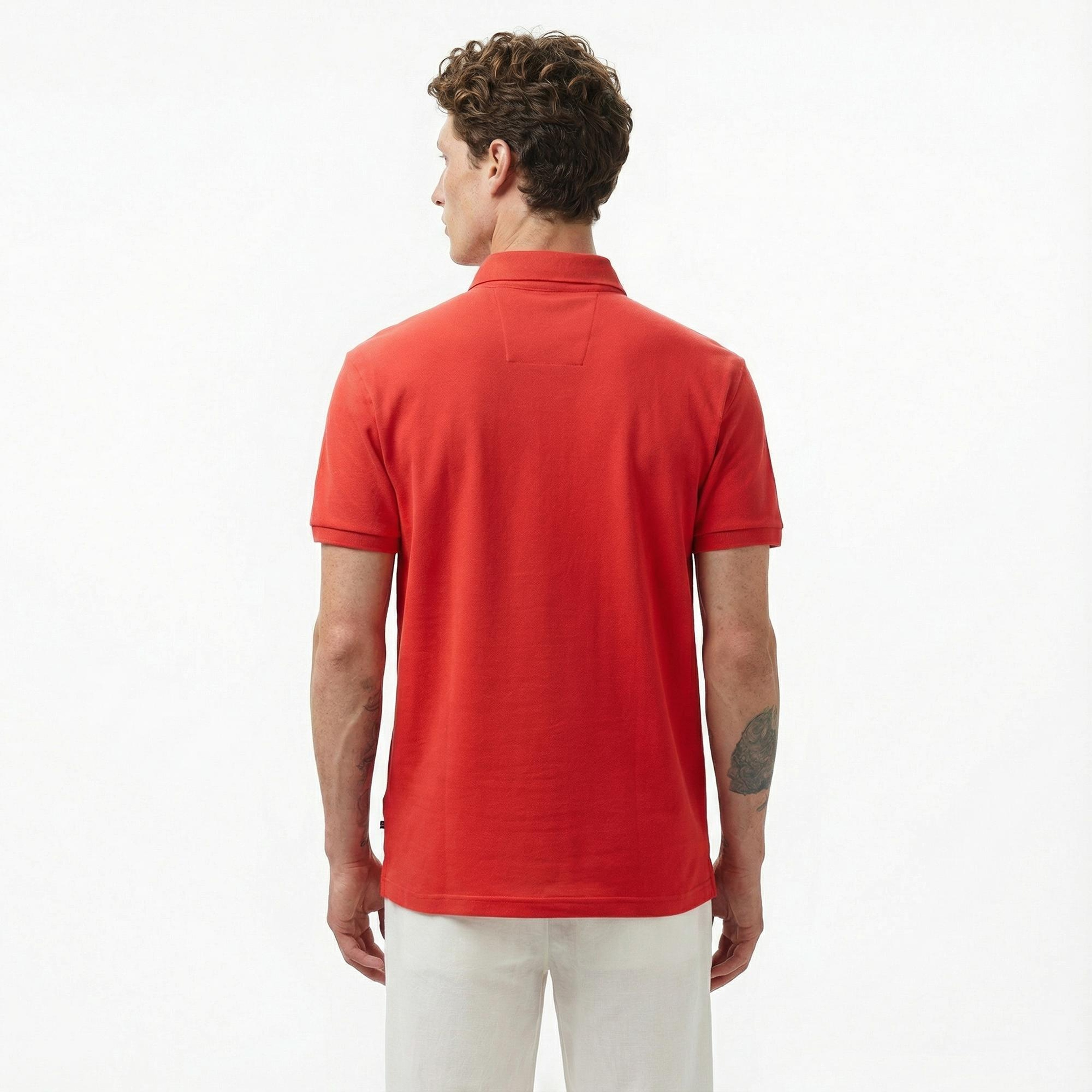 Nautica Erkek Kırmızı Slim Fit Kısa Kollu Polo Yaka T-Shirt