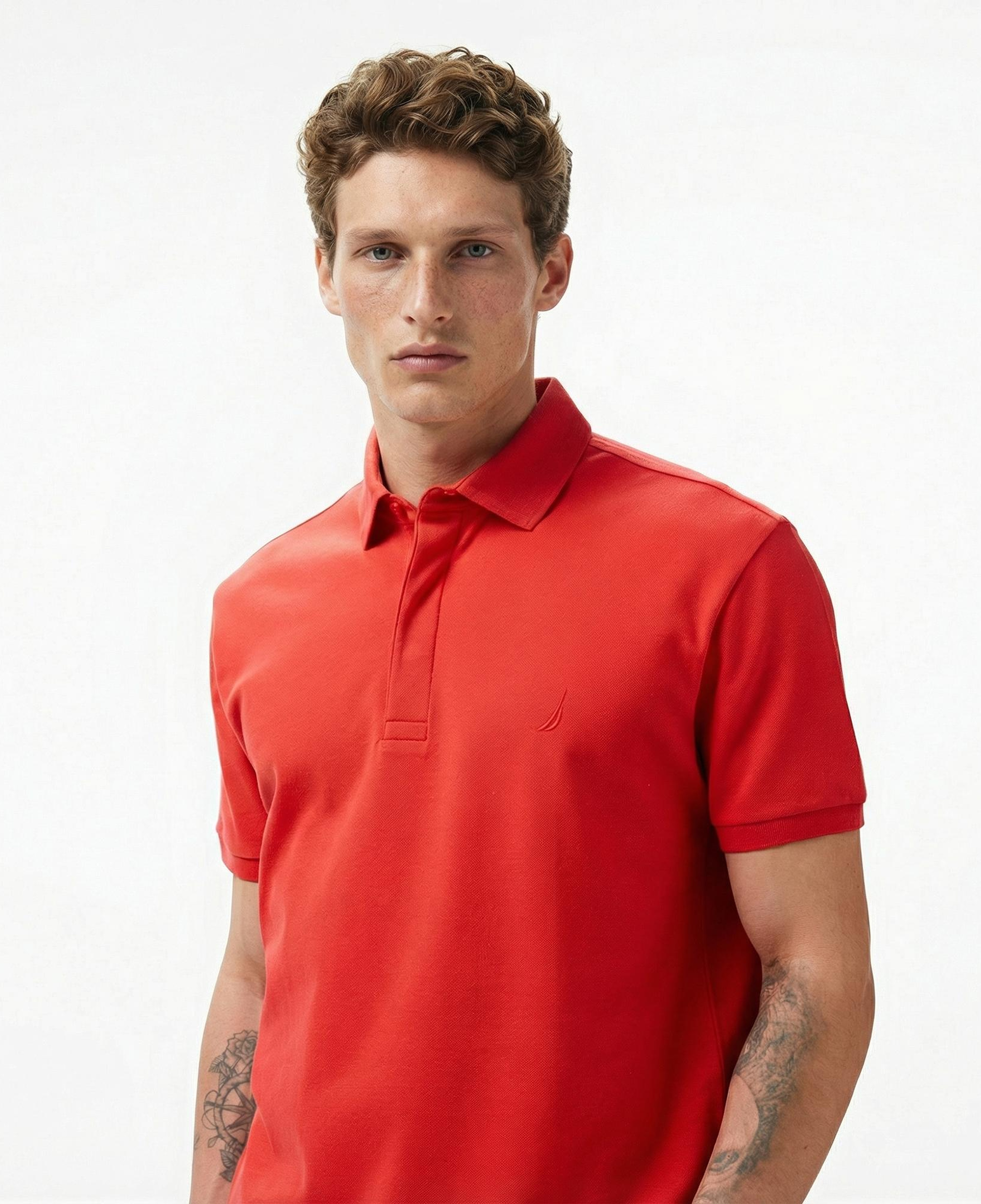 Nautica Erkek Kırmızı Slim Fit Kısa Kollu Polo Yaka T-Shirt