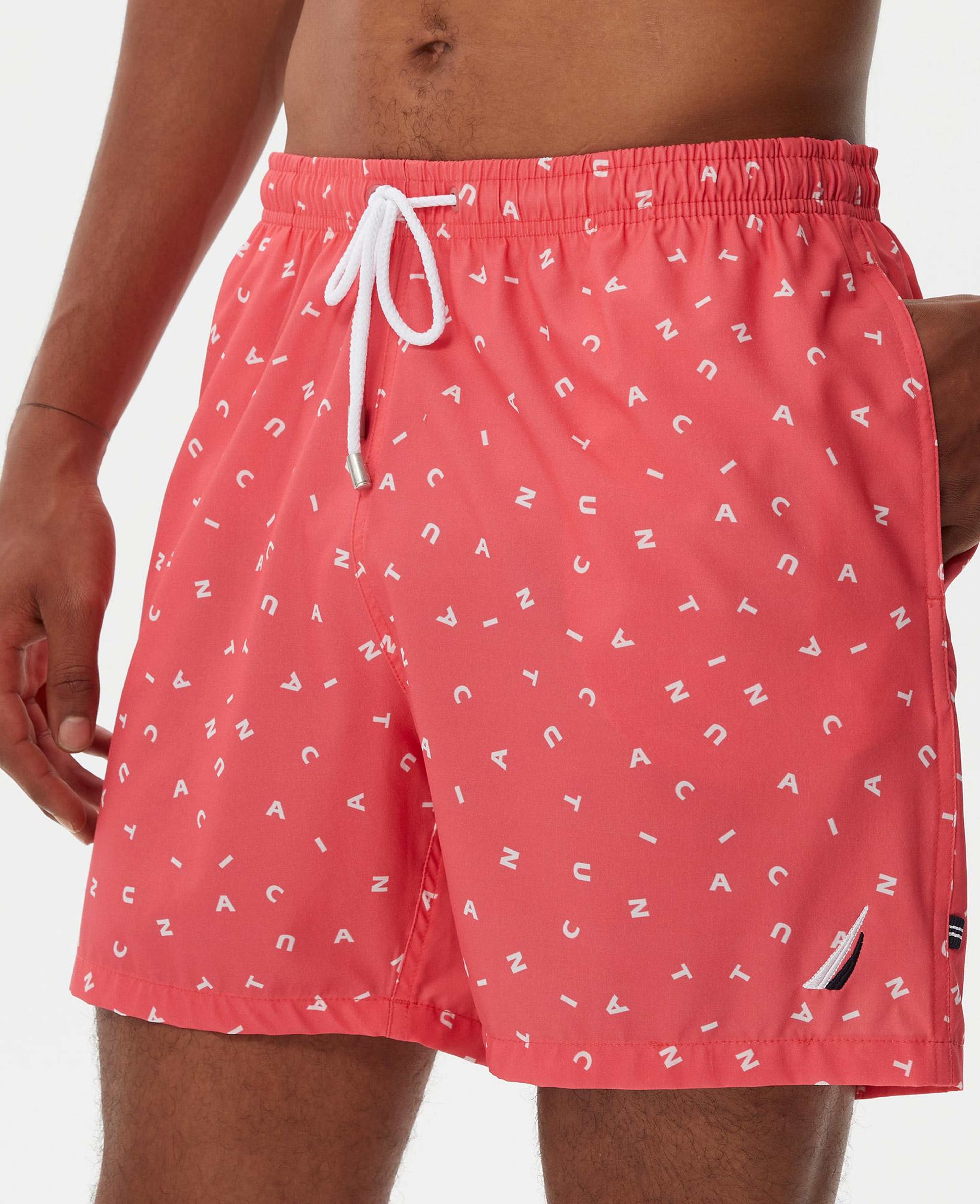 Nautica Erkek Pembe Baskılı Deniz Şortu