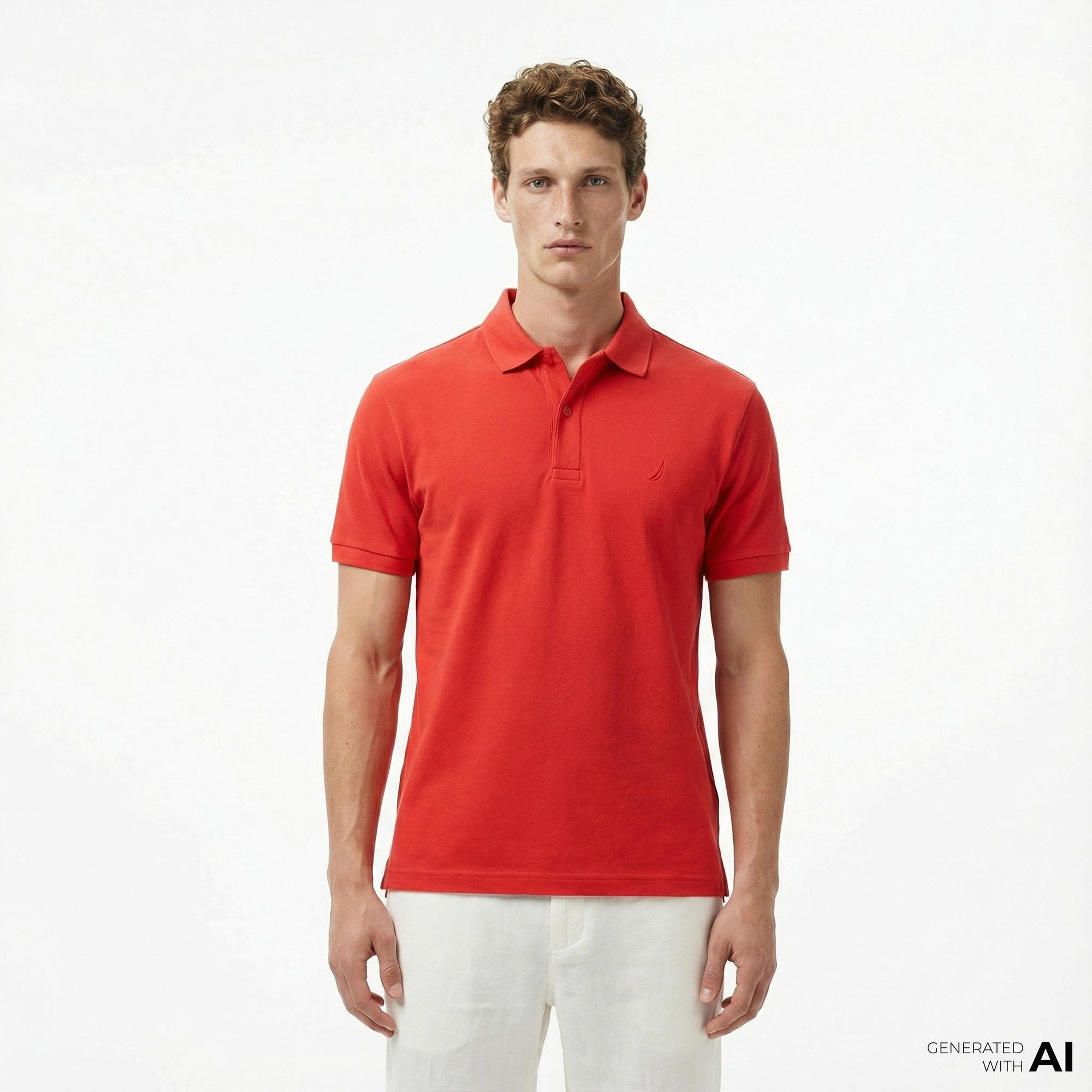 Nautica Erkek Kırmızı Slim Fit Kısa Kollu Polo Yaka T-Shirt