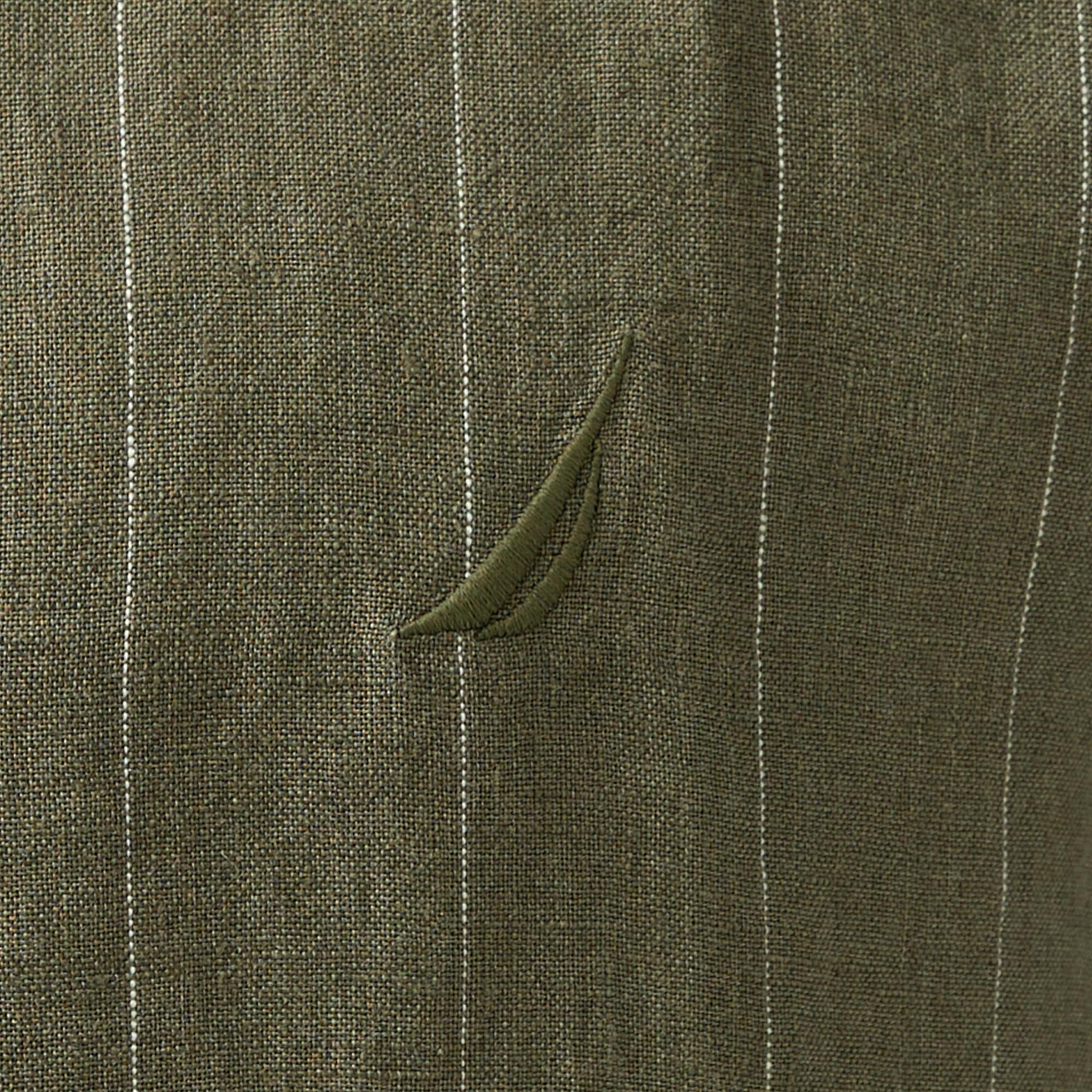 Nautica Erkek Yeşil Classic Fit Çizgili Gömlek