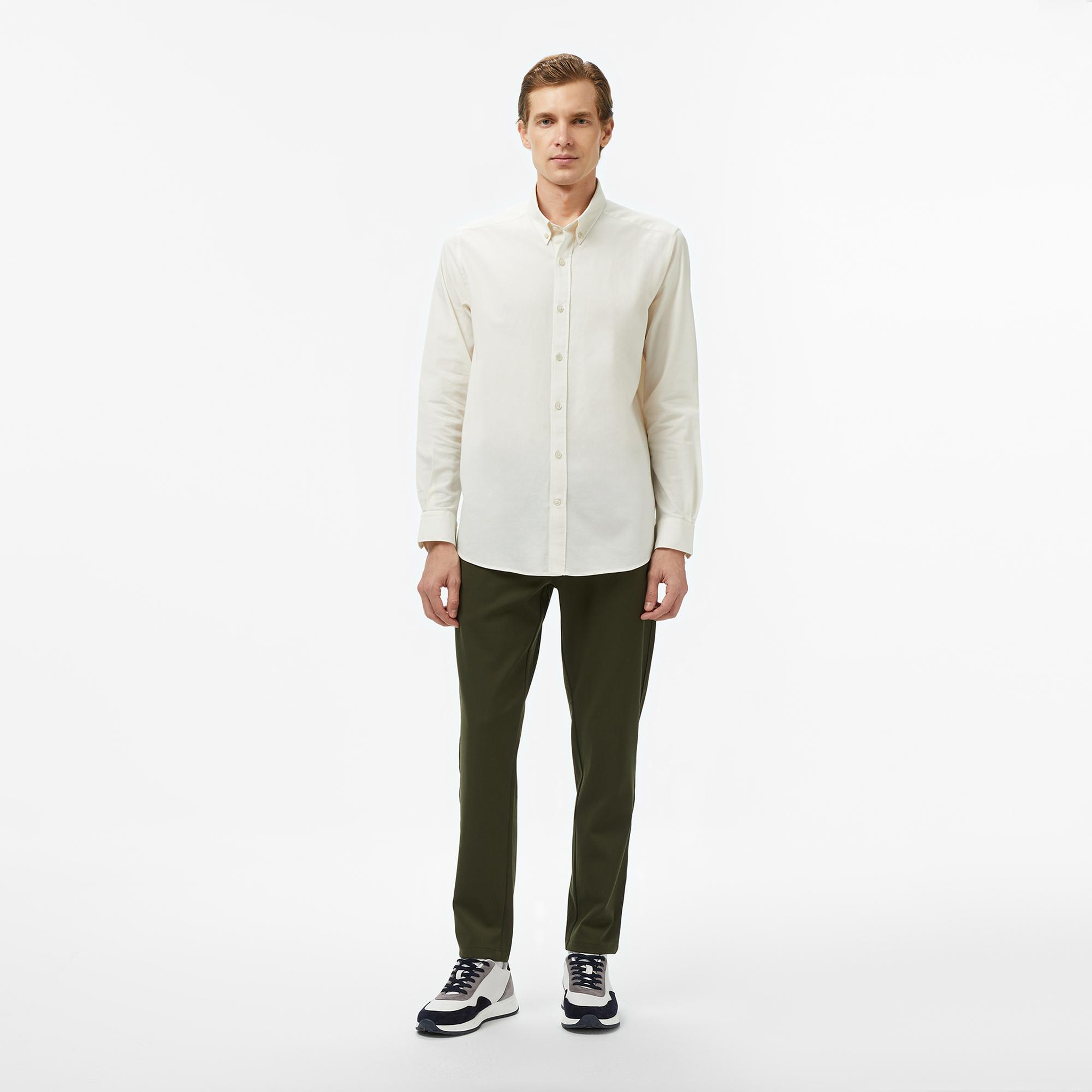 Nautica Erkek Krem Rengi Classic Fit Gömlek