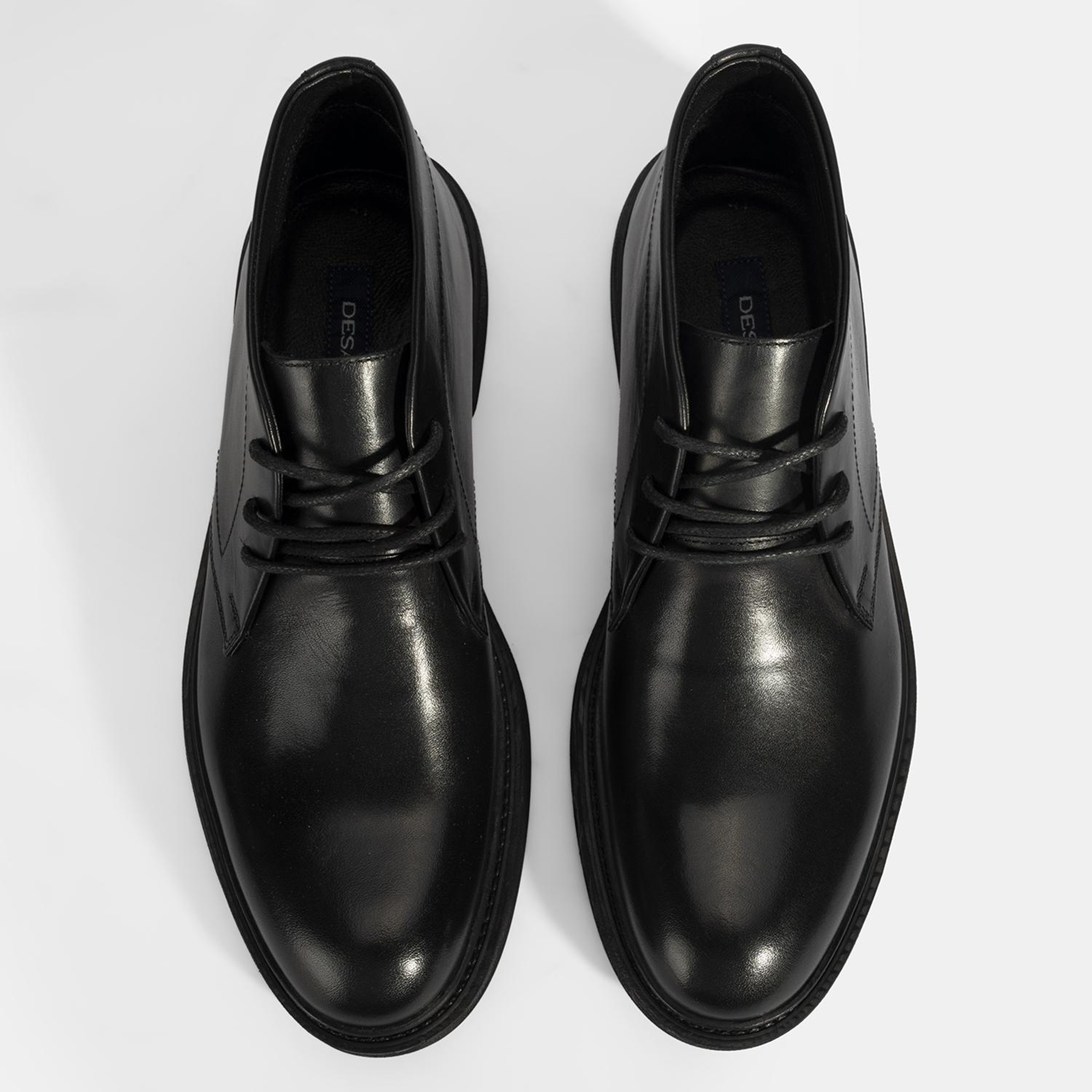 Erkek Siyah Bağcıklı Deri Bot