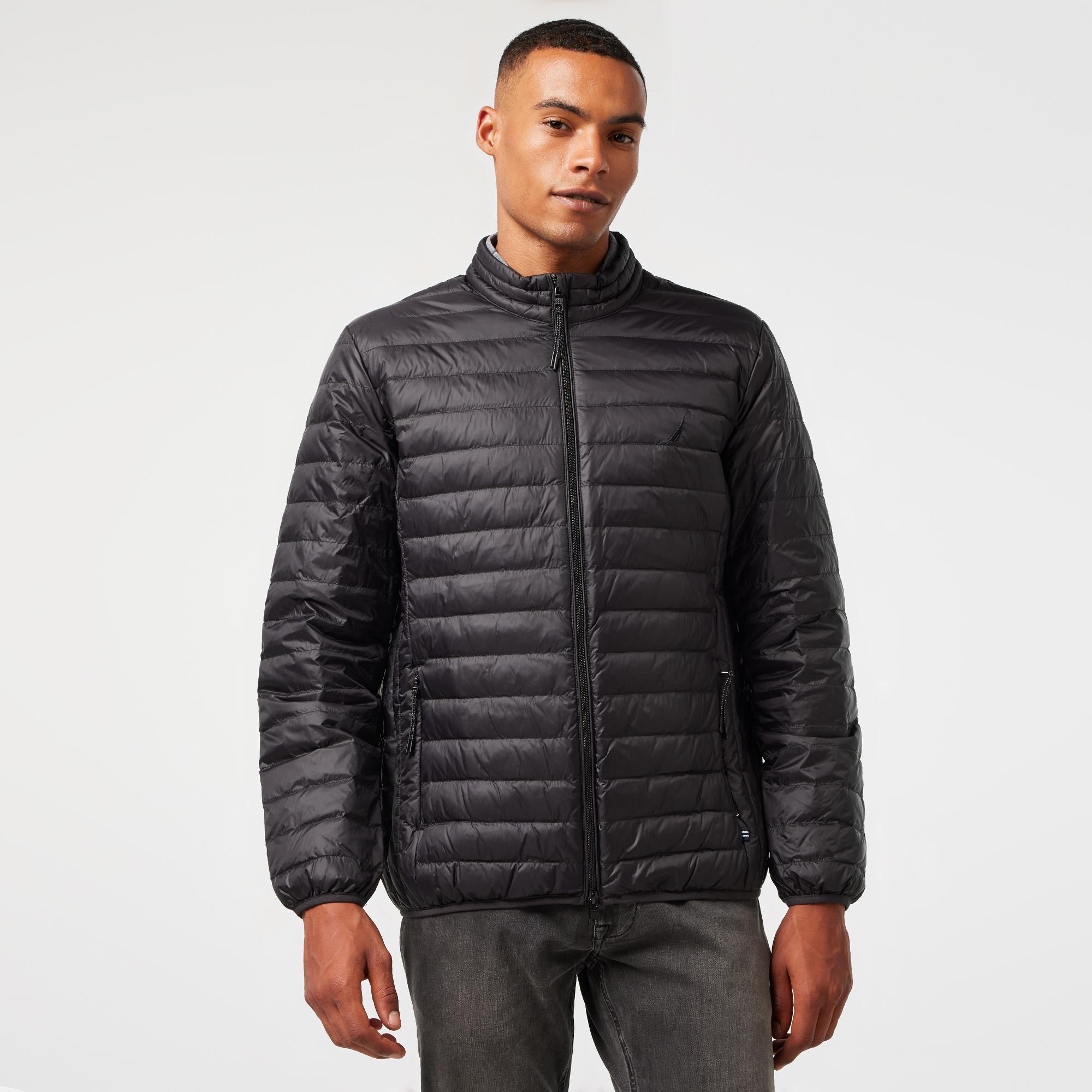 Nautica Erkek Siyah Su Kaydırma Özellikli Kaz Tüyü Mont