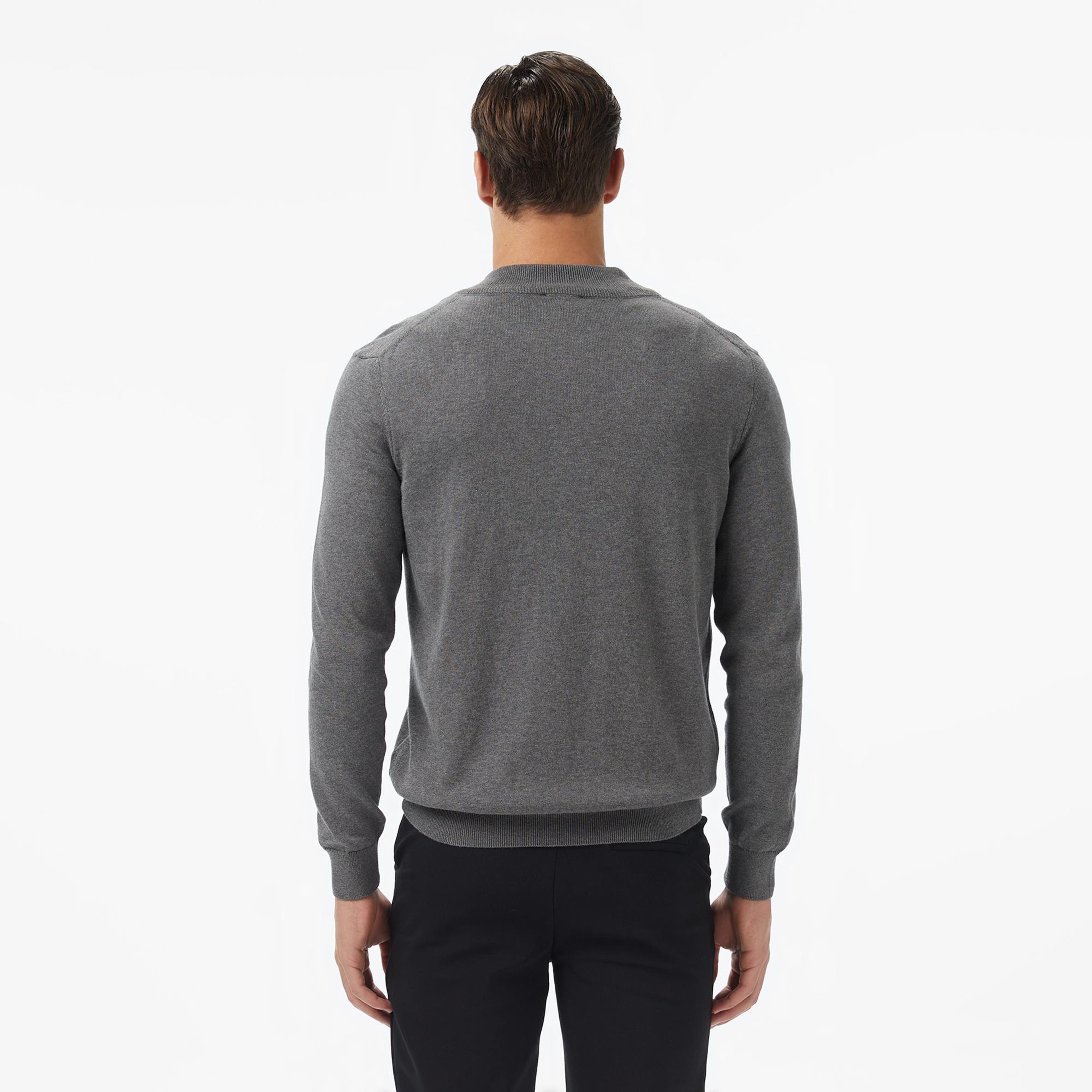 Nautica Erkek Gri Classic Fit Kazak