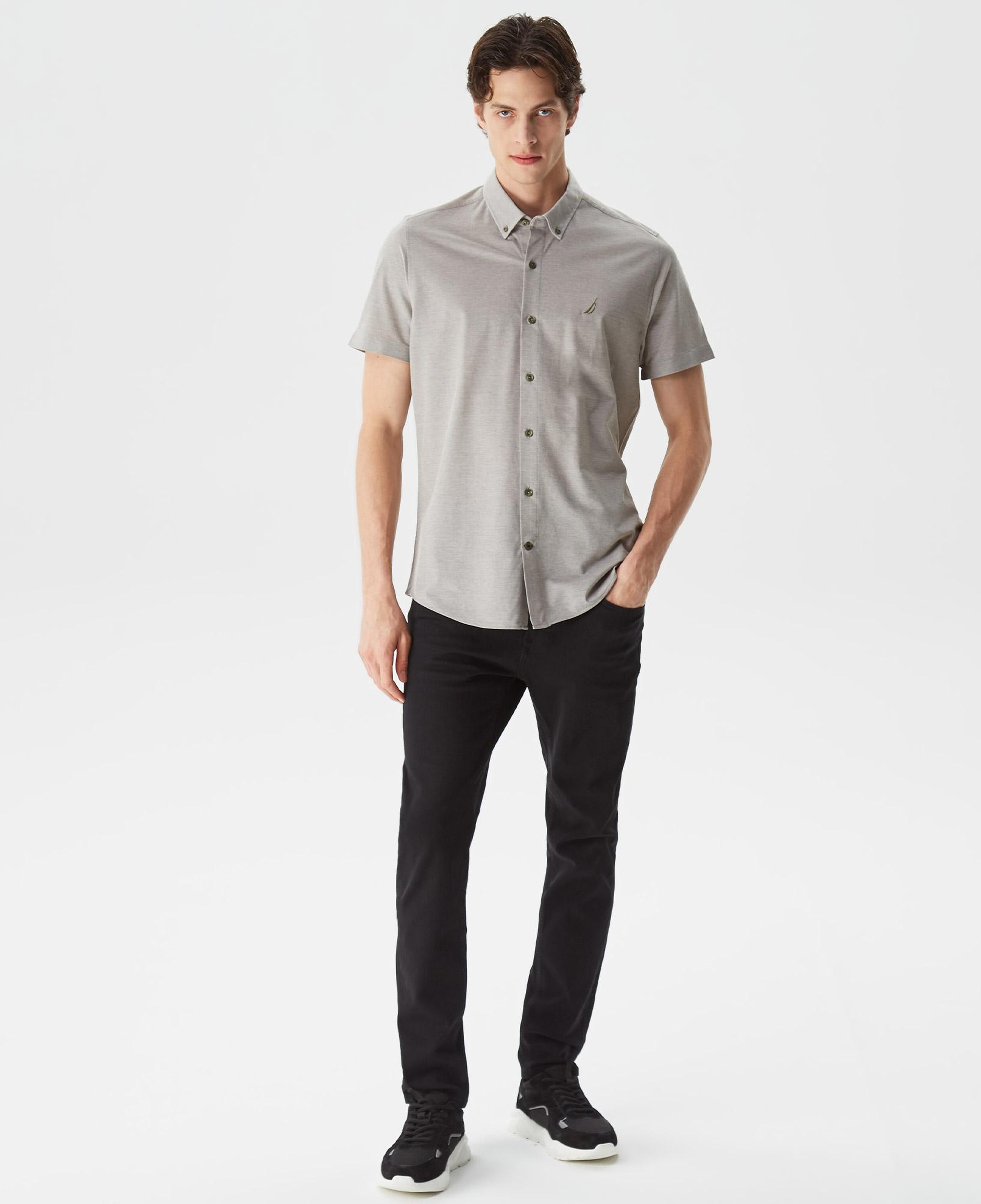 Nautica Erkek Yeşil Slim Fit Kısa Kollu Gömlek
