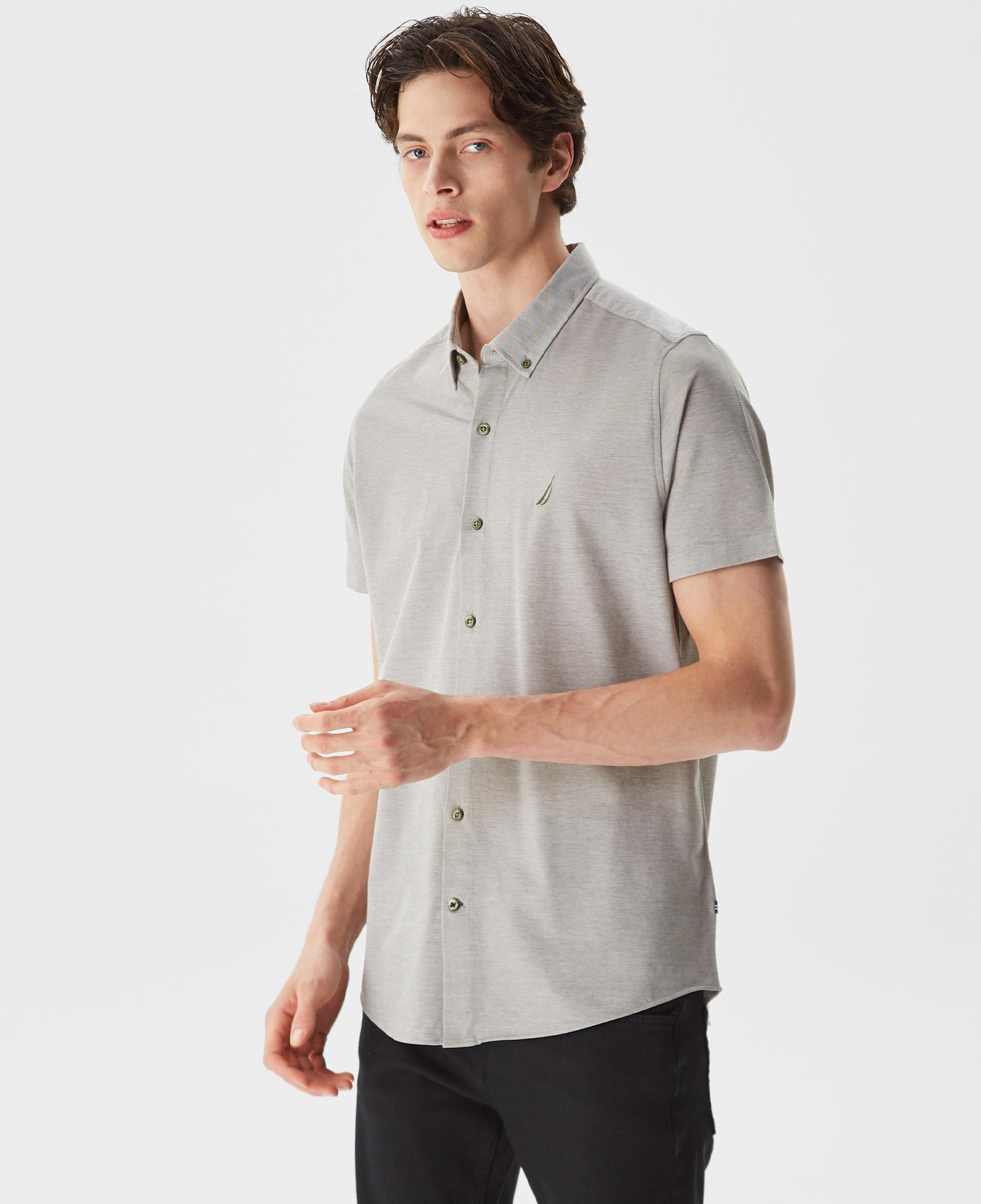 Nautica Erkek Yeşil Slim Fit Kısa Kollu Gömlek