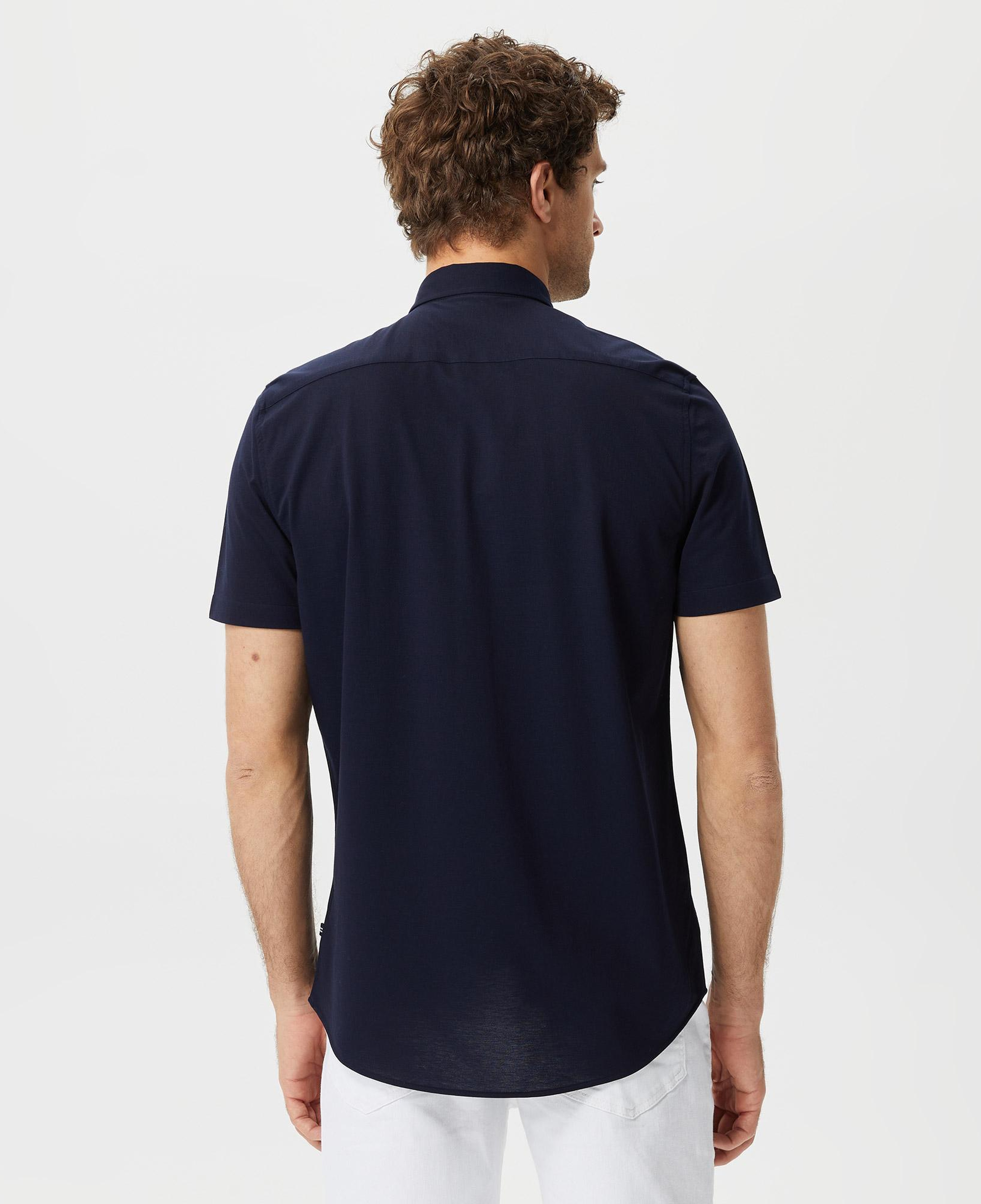 Nautica Erkek Lacivert Slim Fit Kısa Kollu Gömlek