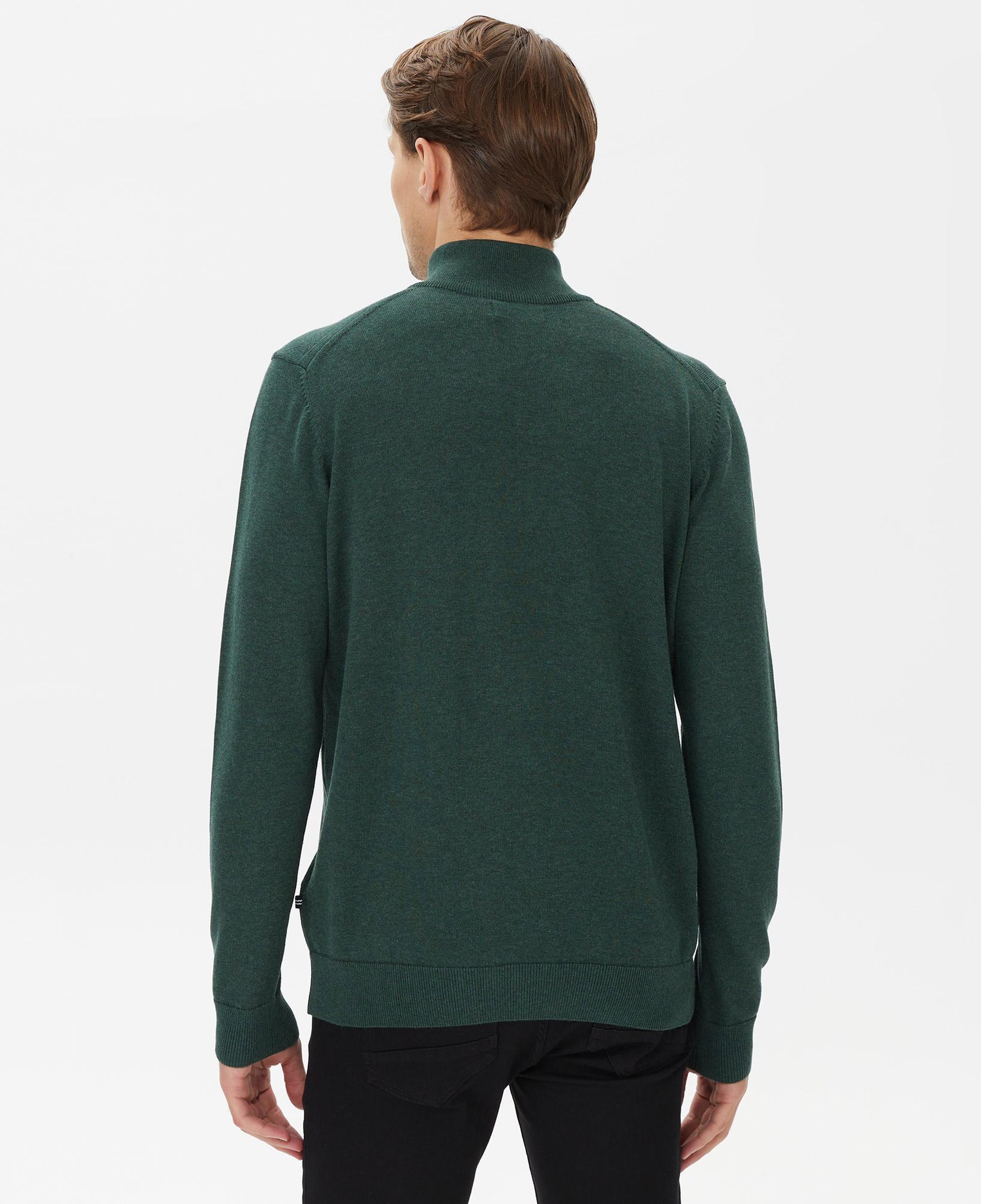 Nautica Erkek Yeşil Standart Fit Dik Yakalı Kazak