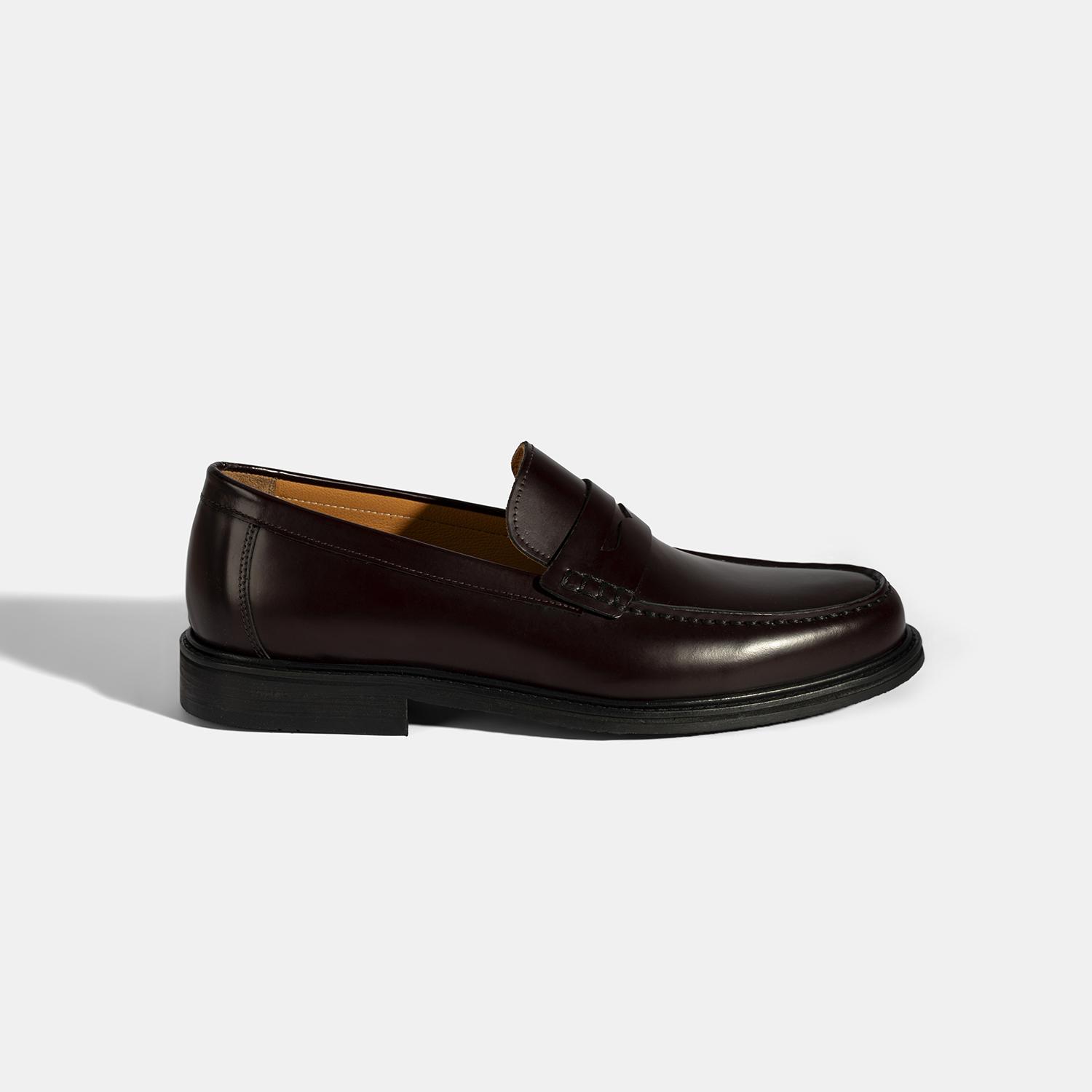 Erkek Bordo Deri Loafer