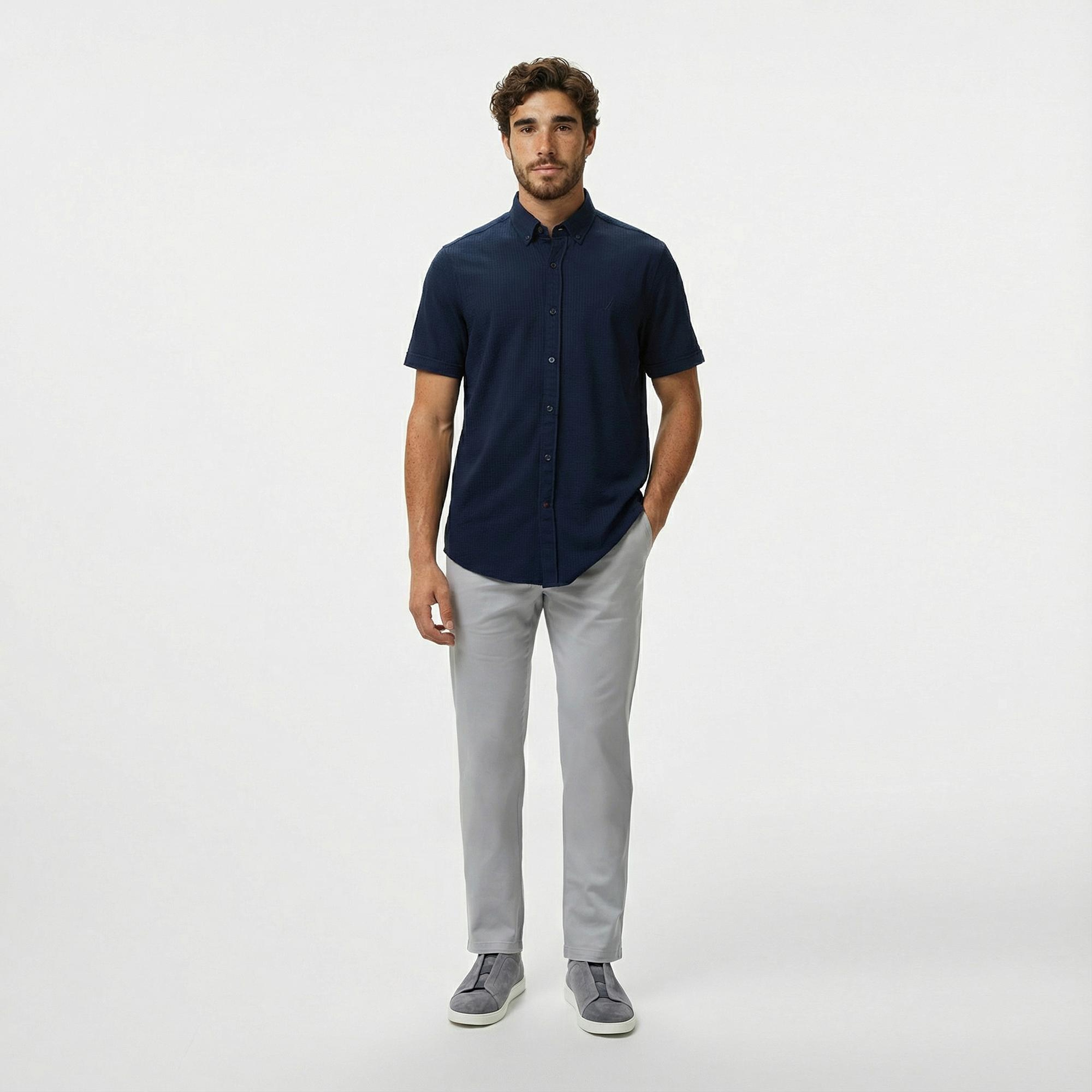 Nautica Erkek Lacivert Classic Fit Gömlek