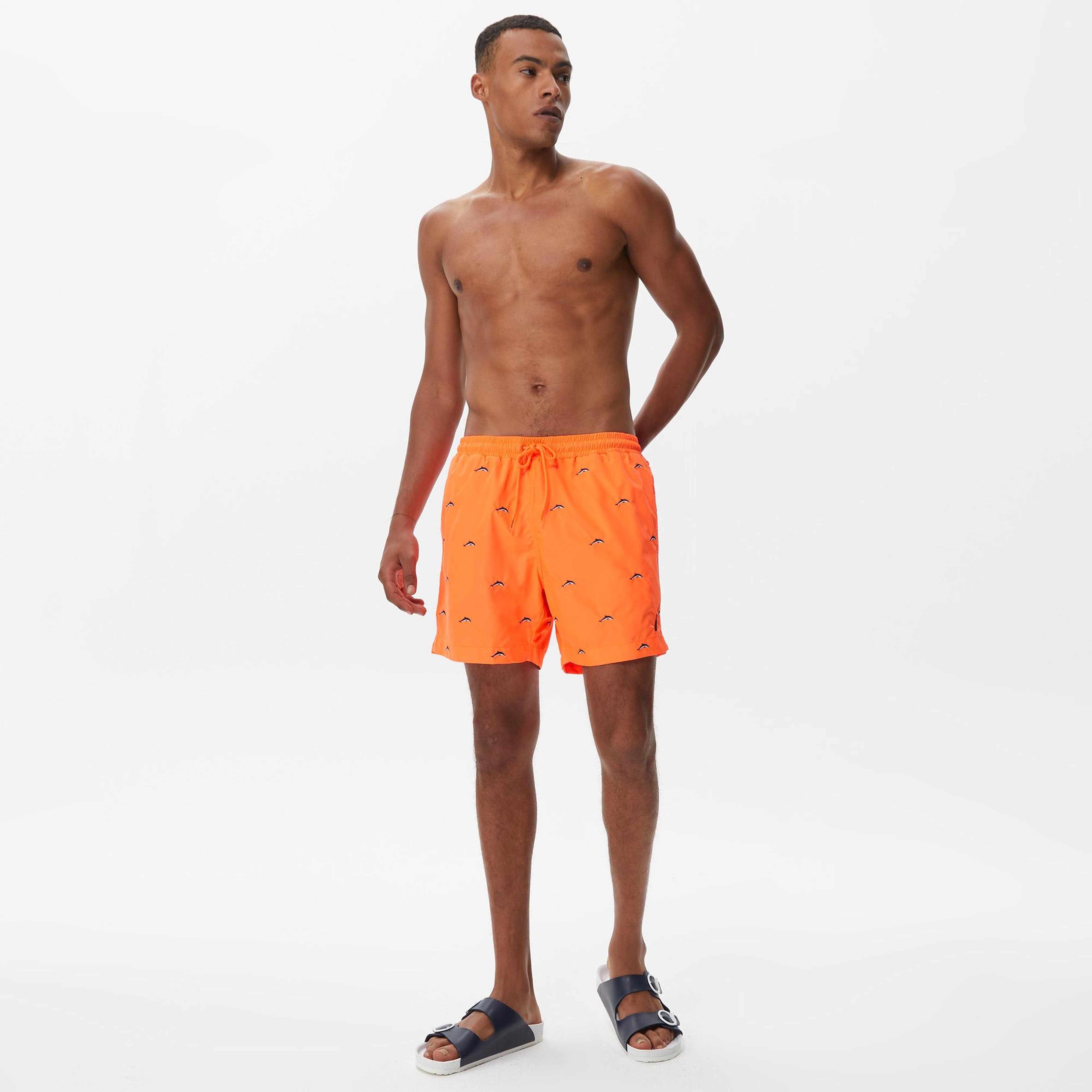 Nautica Erkek Turuncu Desenli Deniz Şortu
