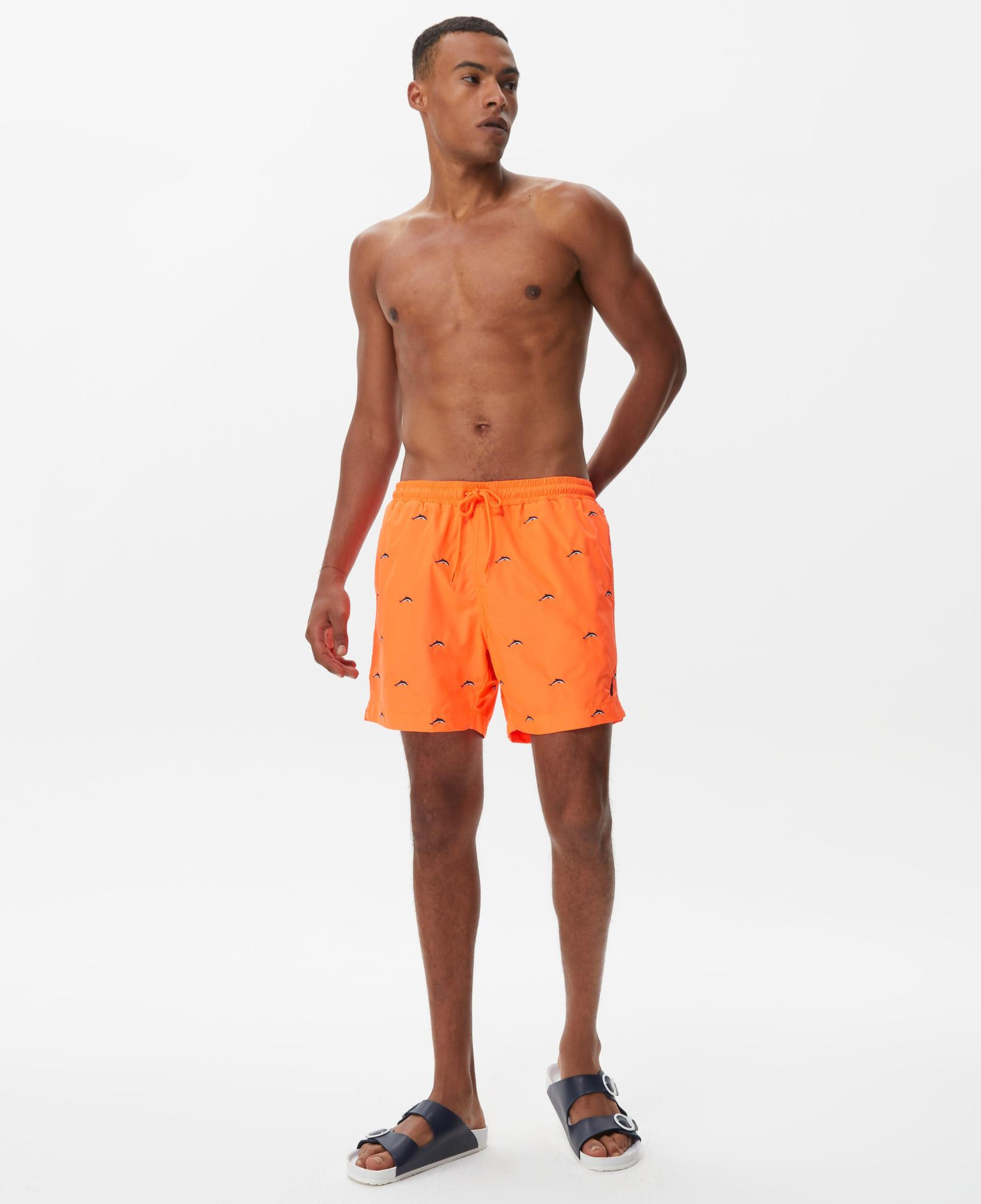 Nautica Erkek Turuncu Desenli Deniz Şortu