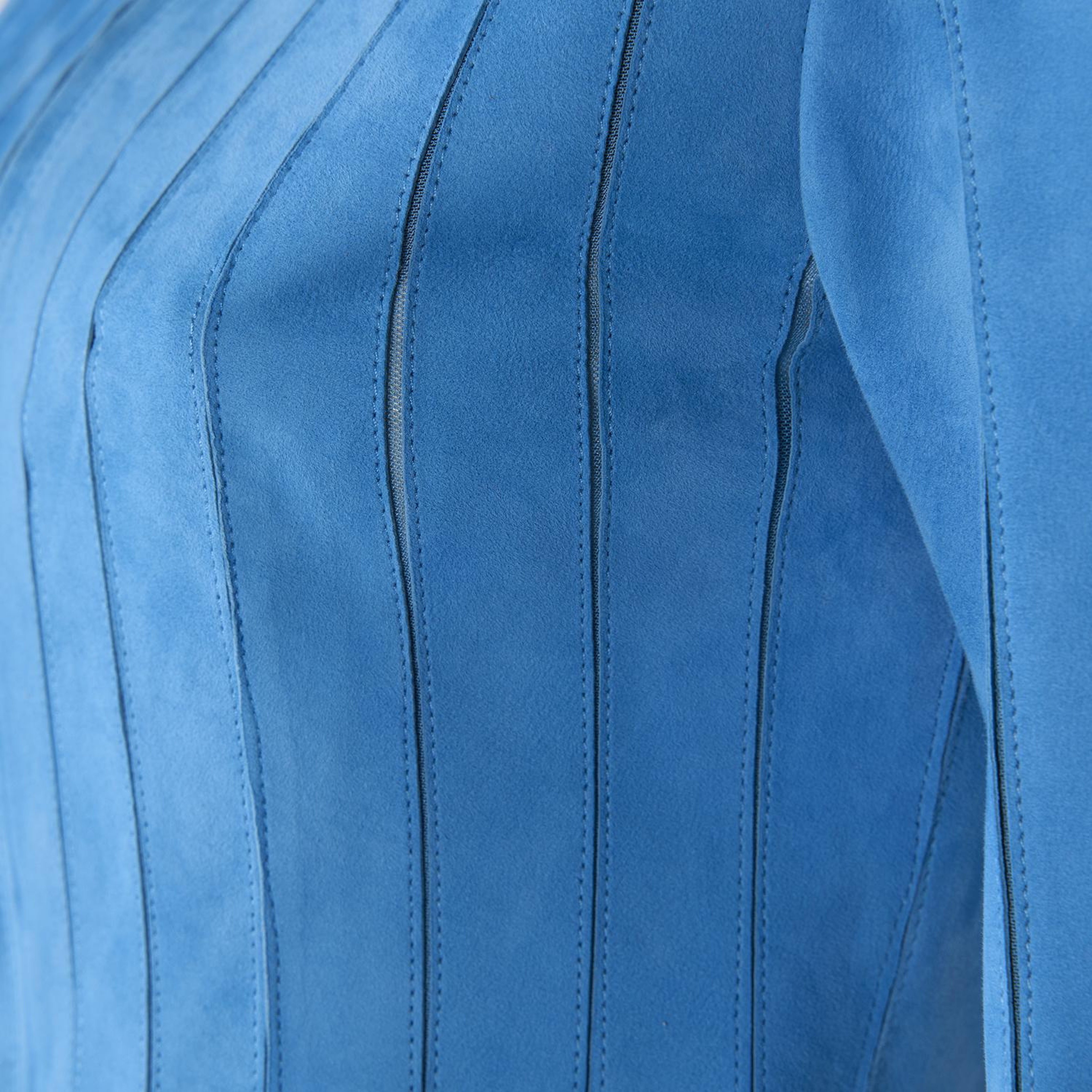 Deundria Mavi Kadın Panelli Fit Süet Ceket