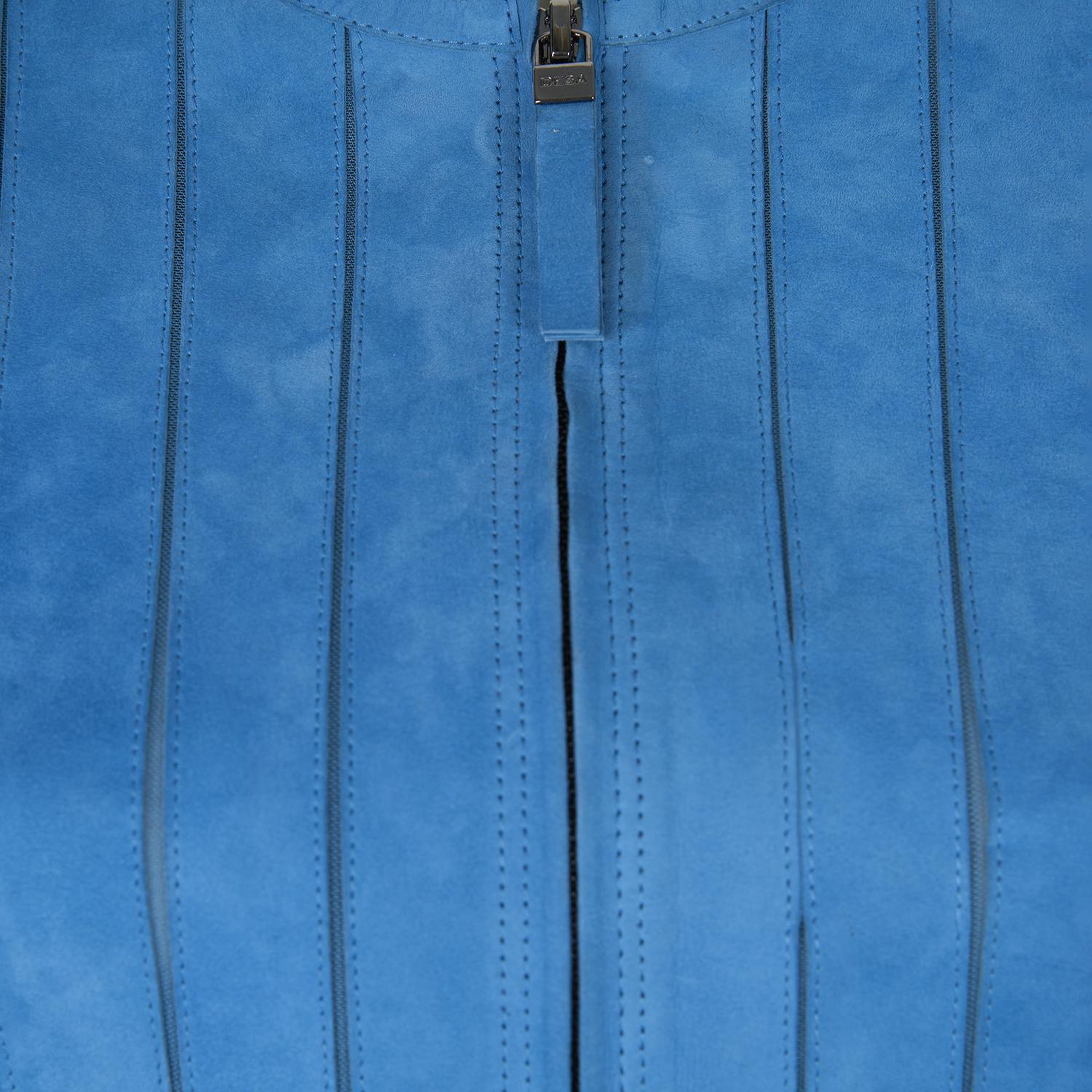 Deundria Mavi Kadın Panelli Fit Süet Ceket