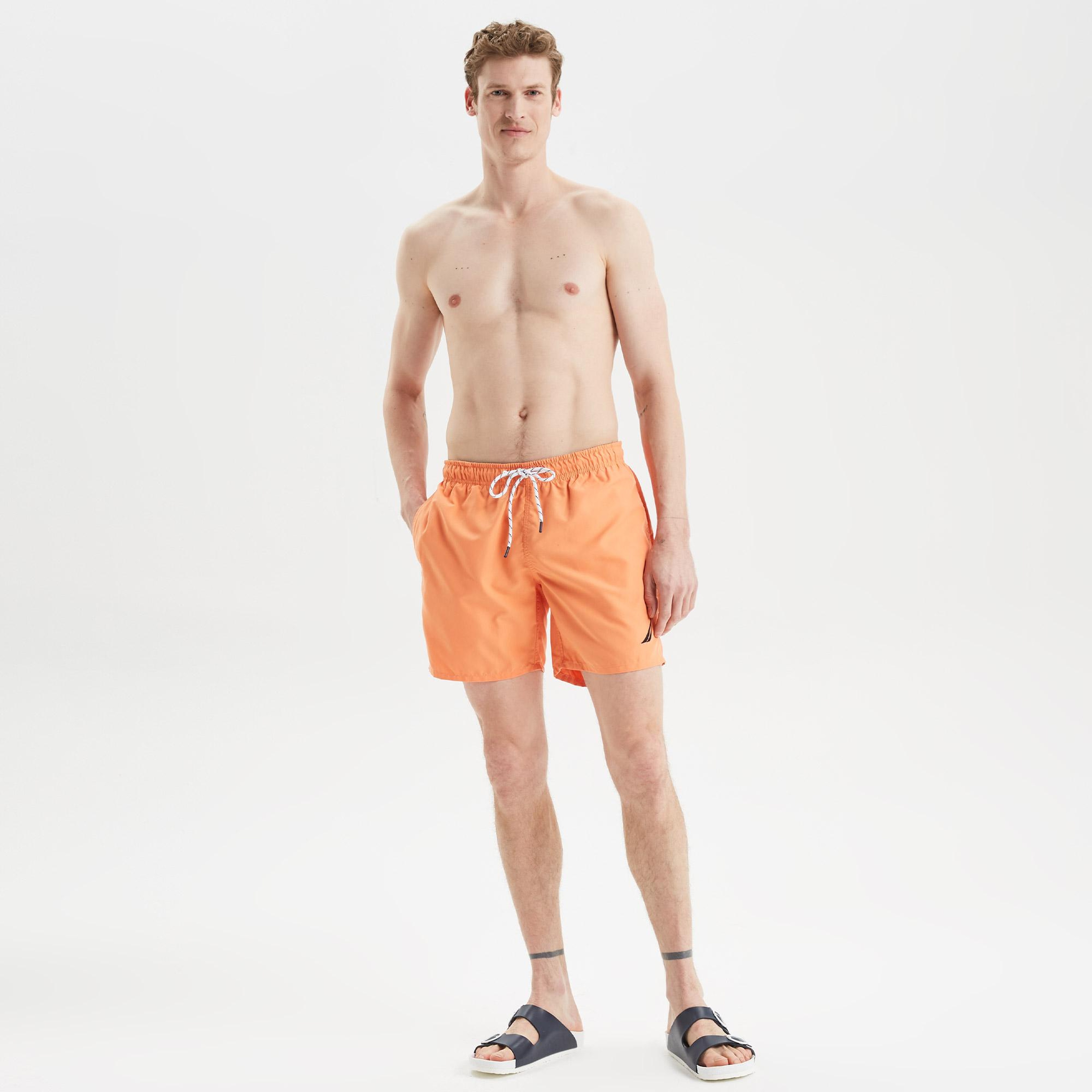 Nautica Erkek Turuncu Regular Fit Deniz Şortu