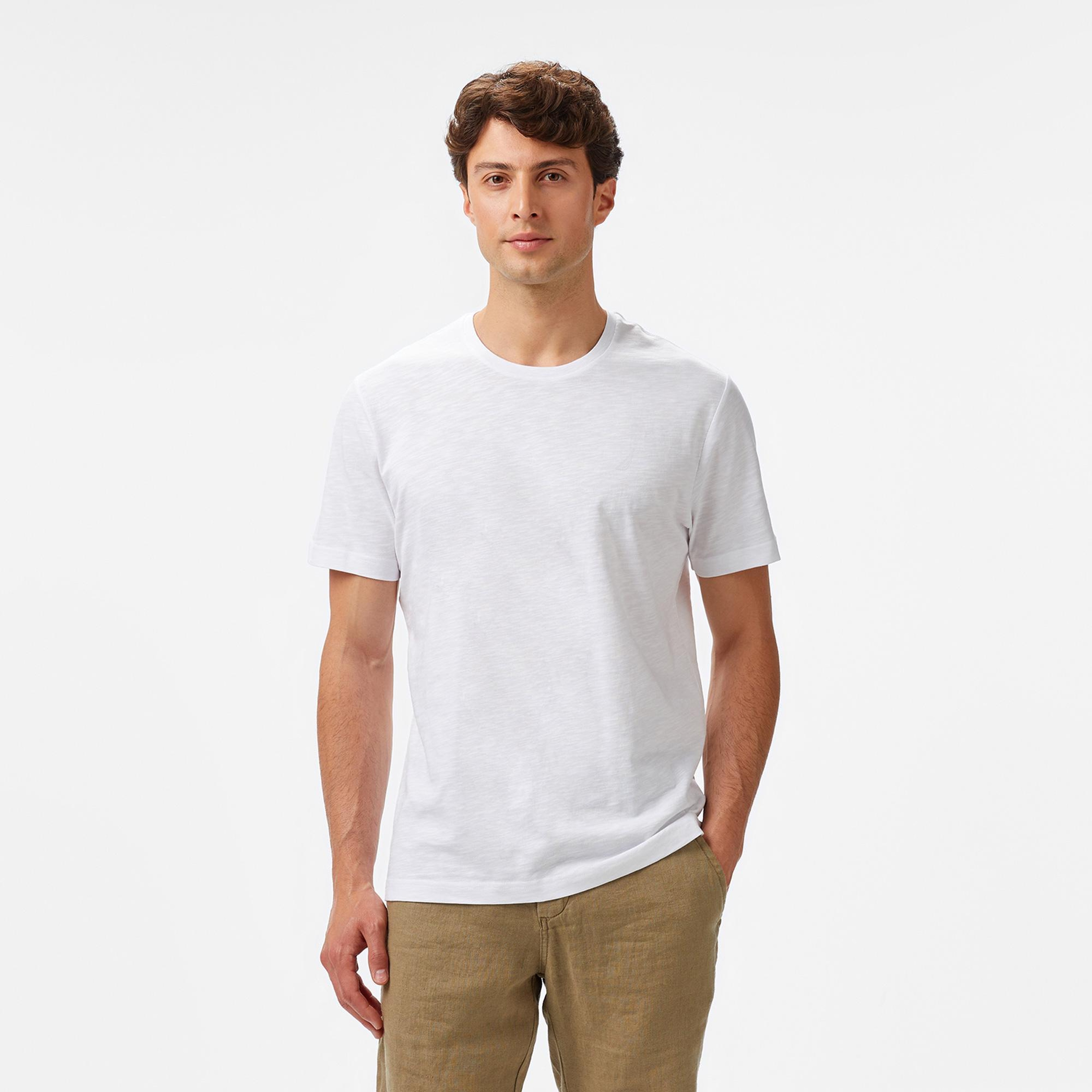 Nautica Erkek Beyaz Regular Fit T-Shirt
