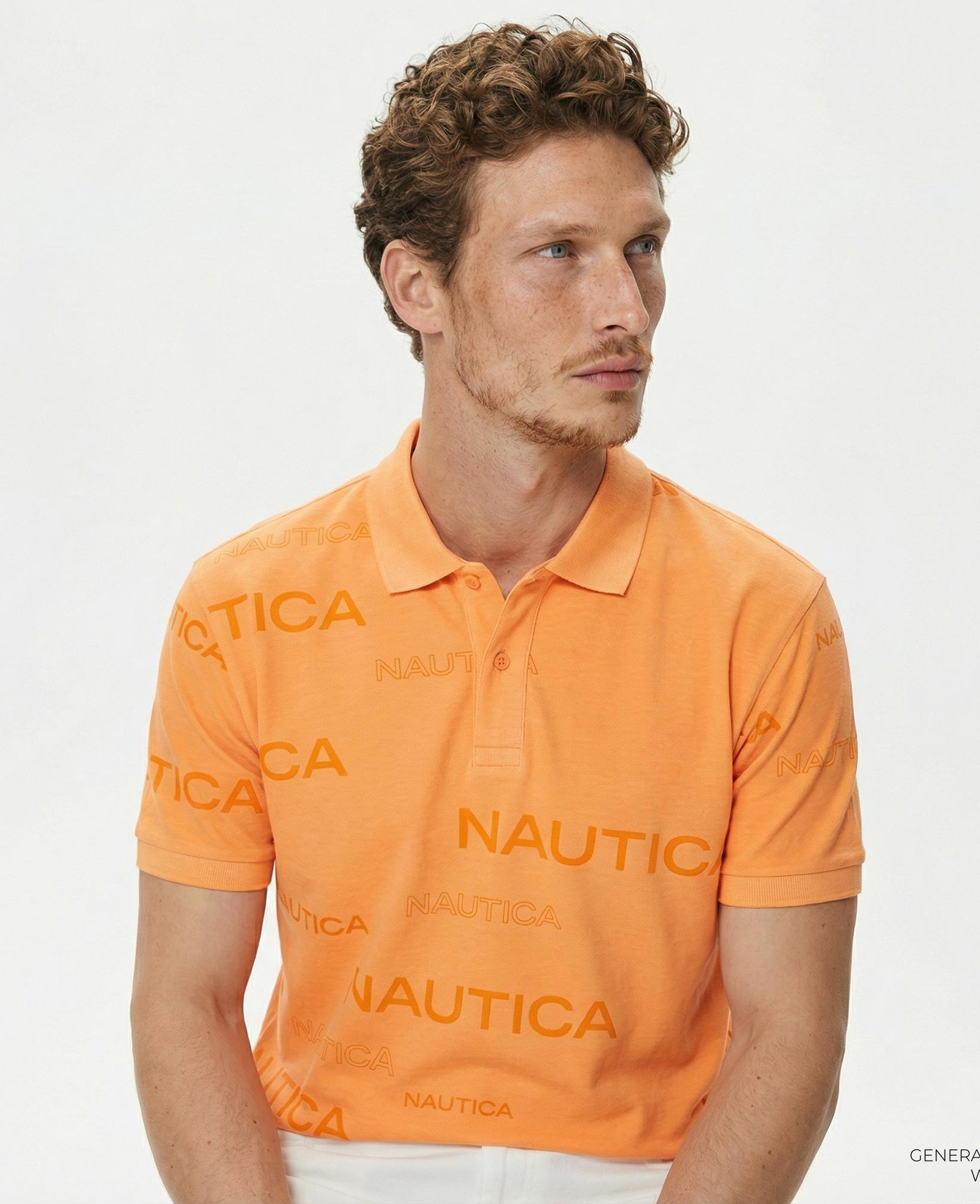 Nautica Erkek Turuncu Classic Fit Kısa Kollu Polo Yaka T-Shirt