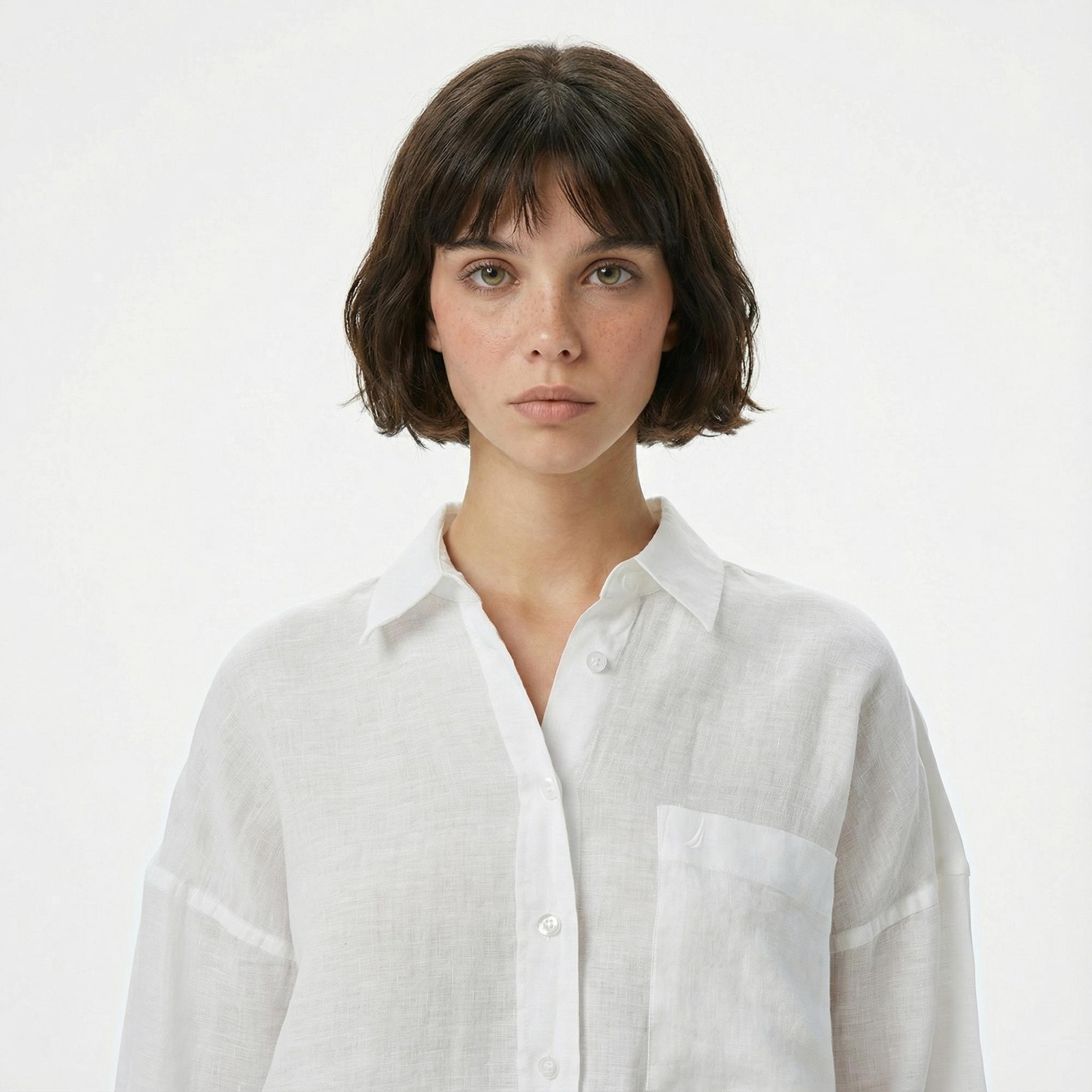 Nautica Kadın Beyaz Regular Fit Gömlek