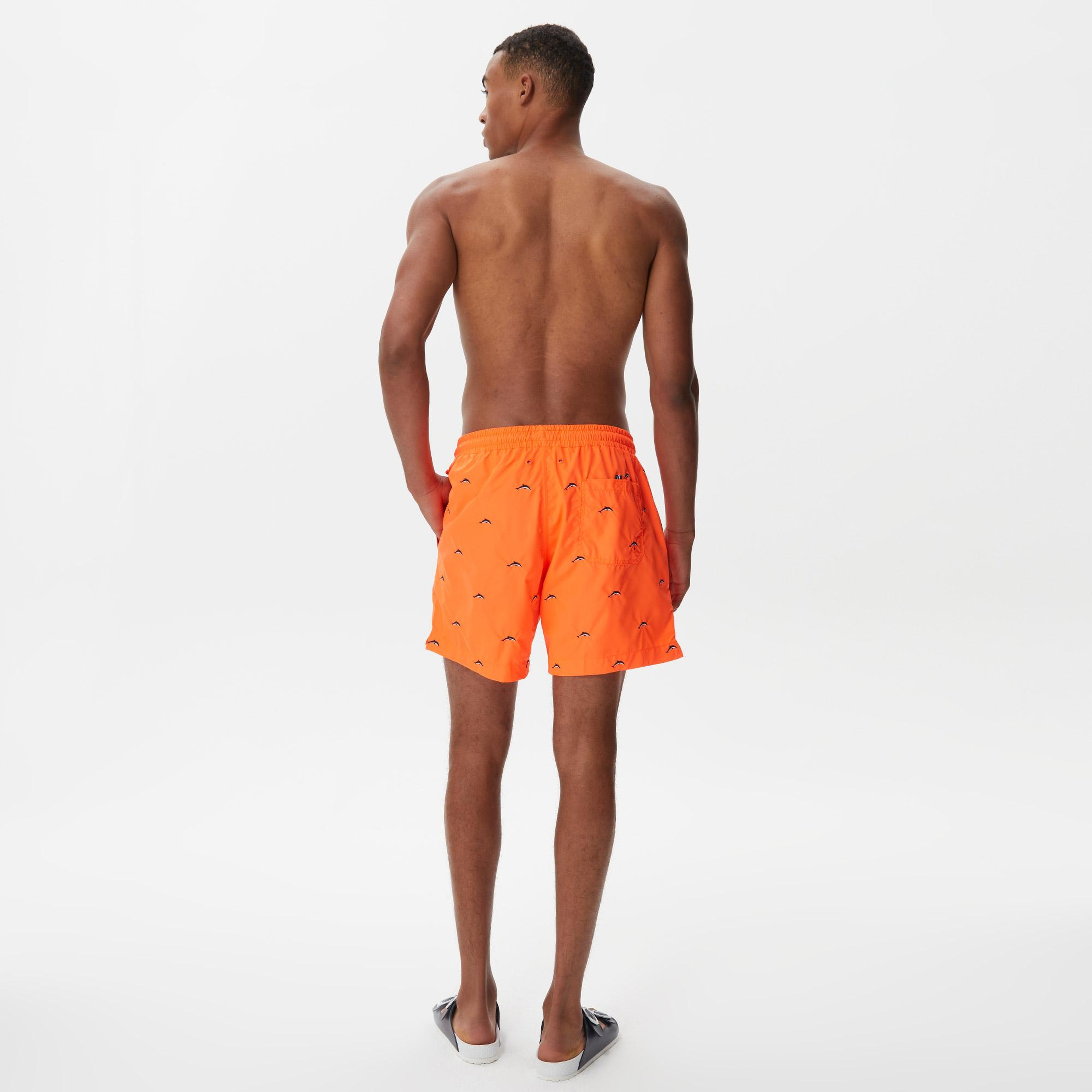 Nautica Erkek Turuncu Desenli Deniz Şortu