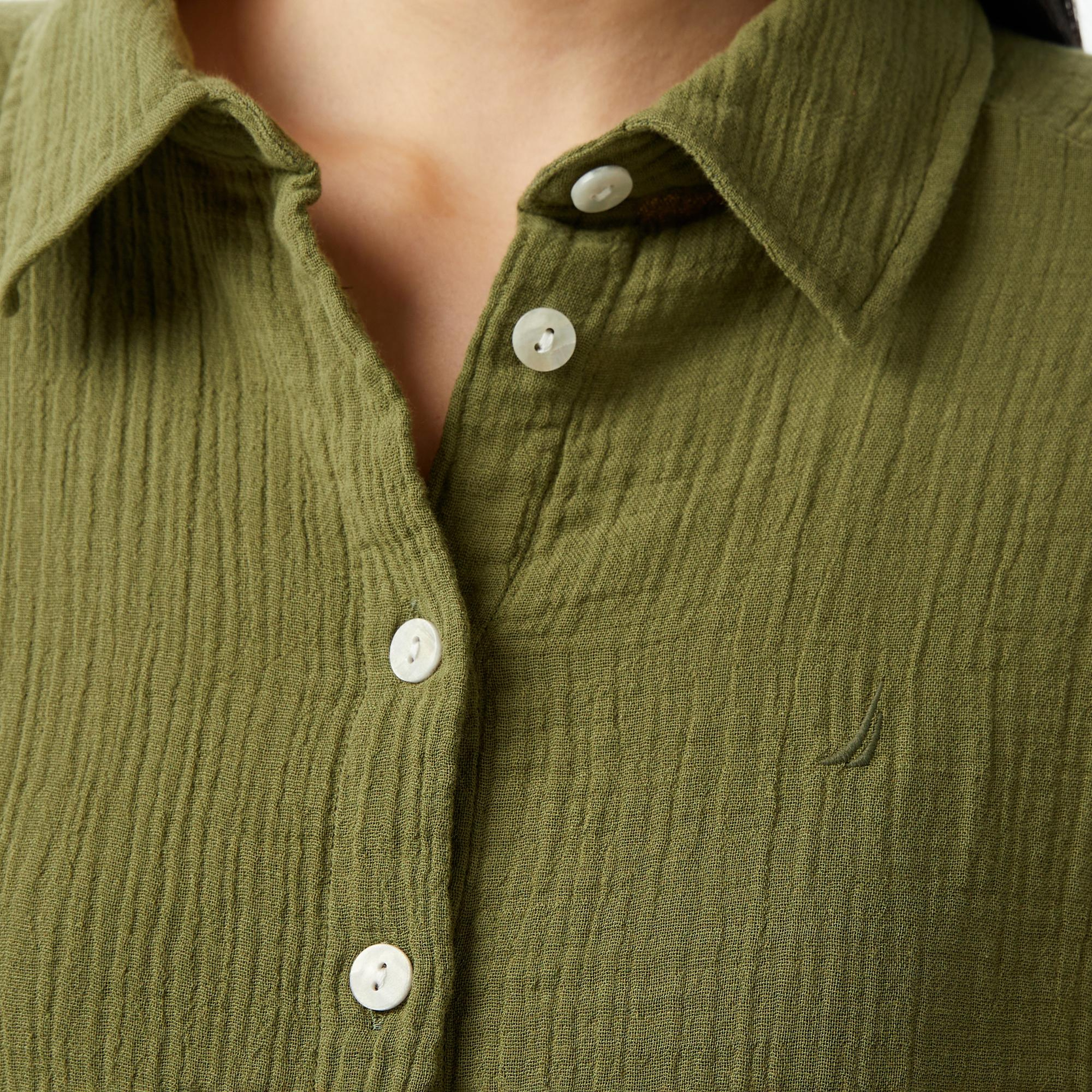 Nautica Kadın Yeşil Oversize Fit Gömlek