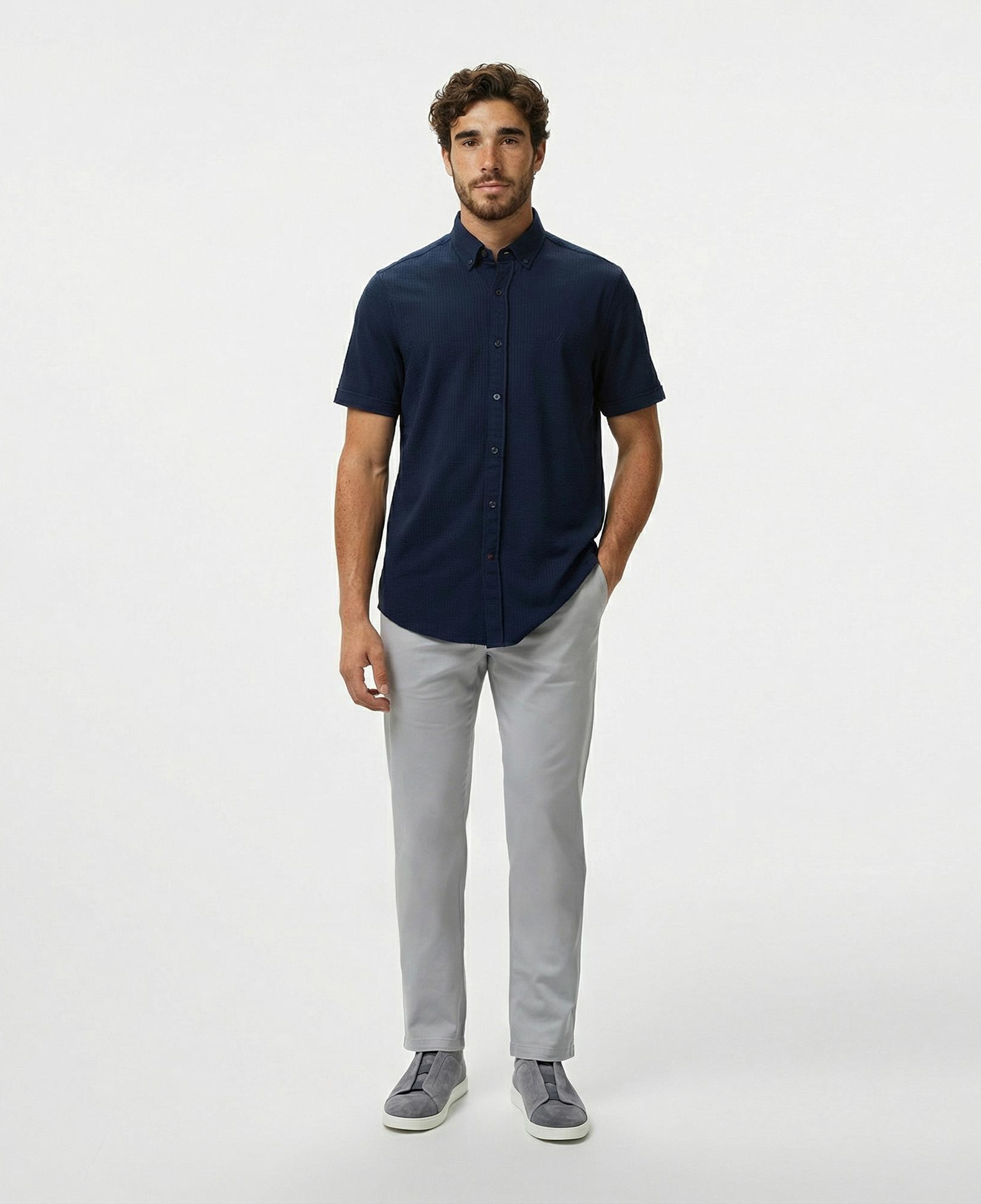 Nautica Erkek Lacivert Classic Fit Gömlek