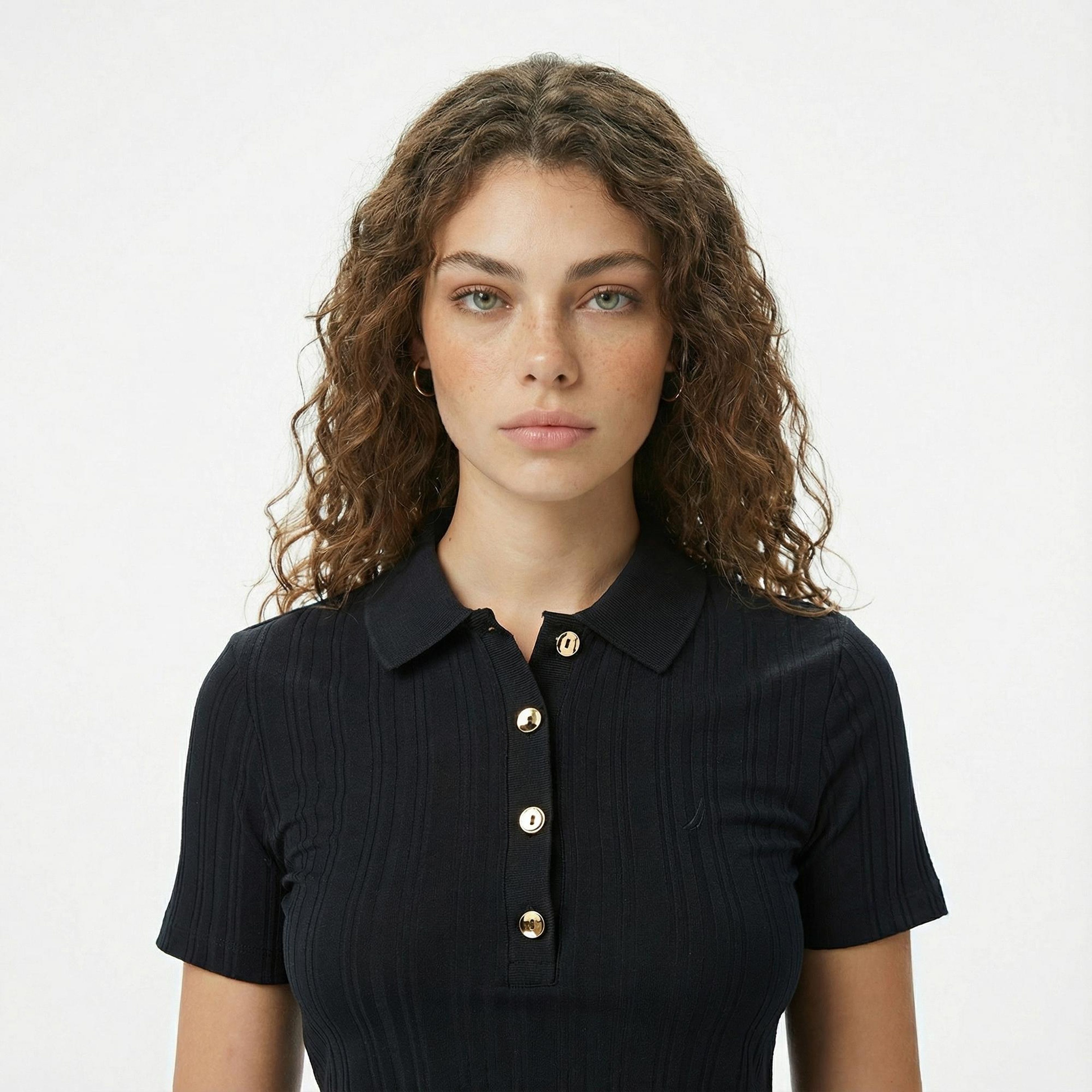 Nautica Kadın Siyah Regular Fit Polo