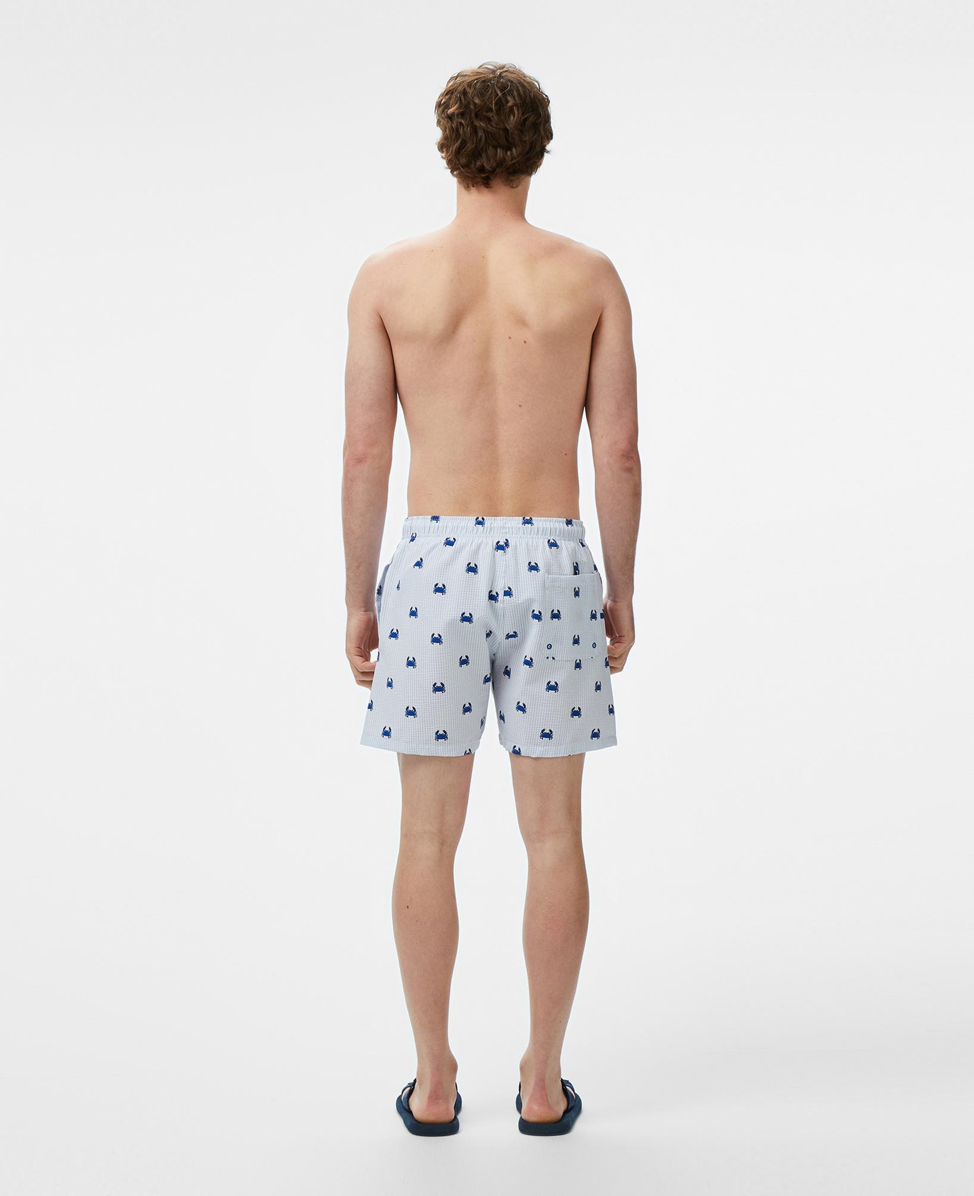 Nautica Erkek Mavi Regular Fit Çizgili Deniz Şortu