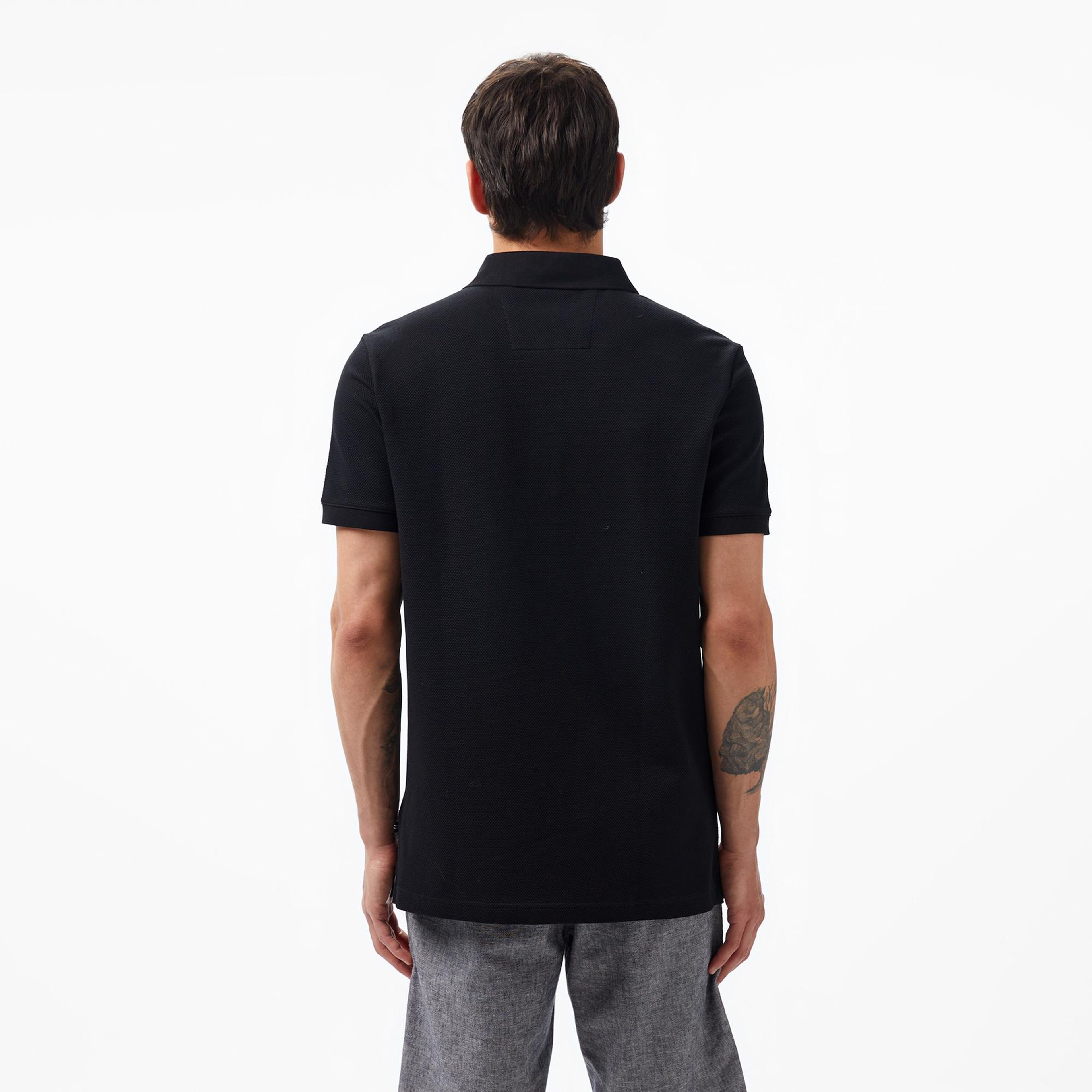 Nautica Erkek Siyah Slim Fit Kısa Kollu Polo Yaka T-Shirt