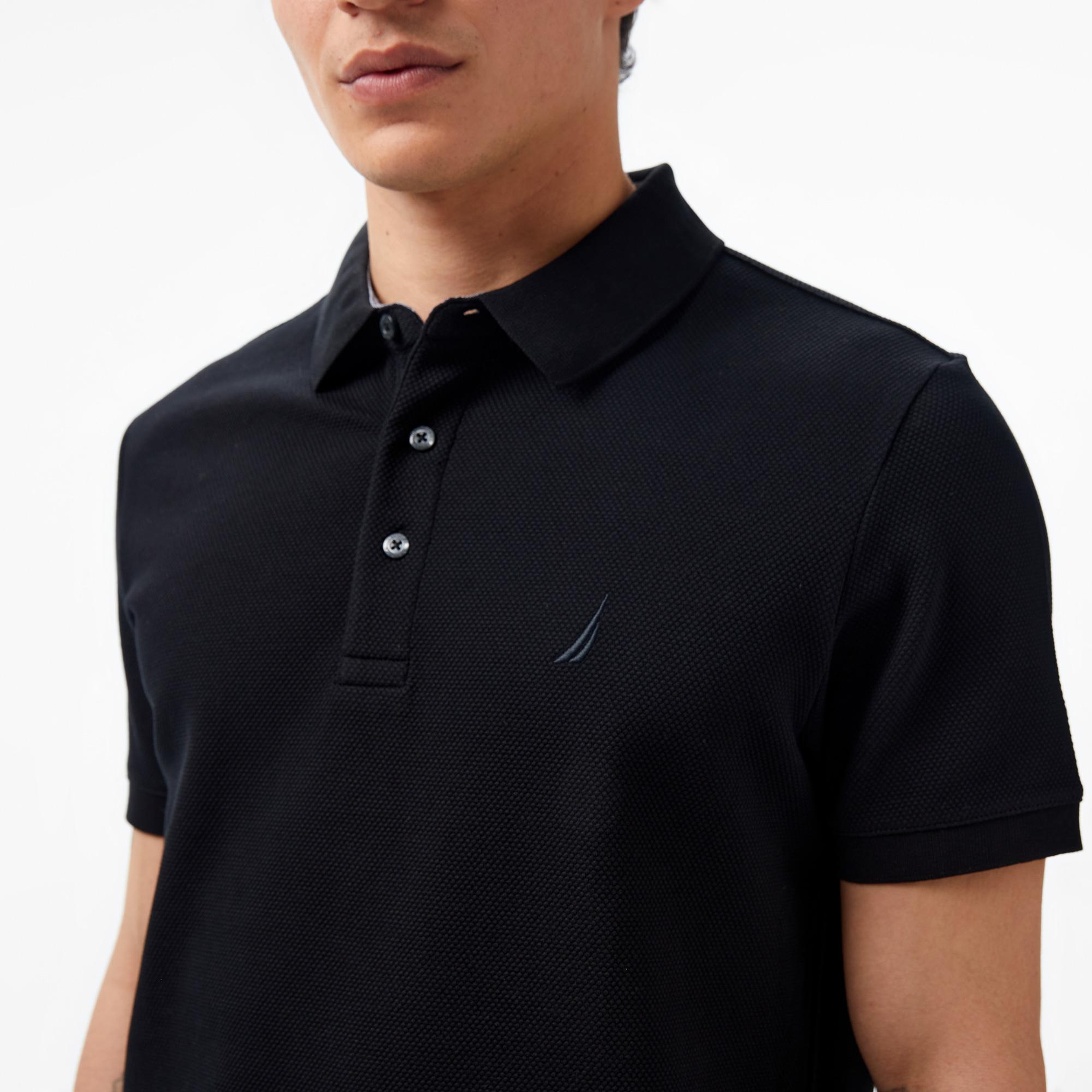 Nautica Erkek Siyah Slim Fit Kısa Kollu Polo Yaka T-Shirt