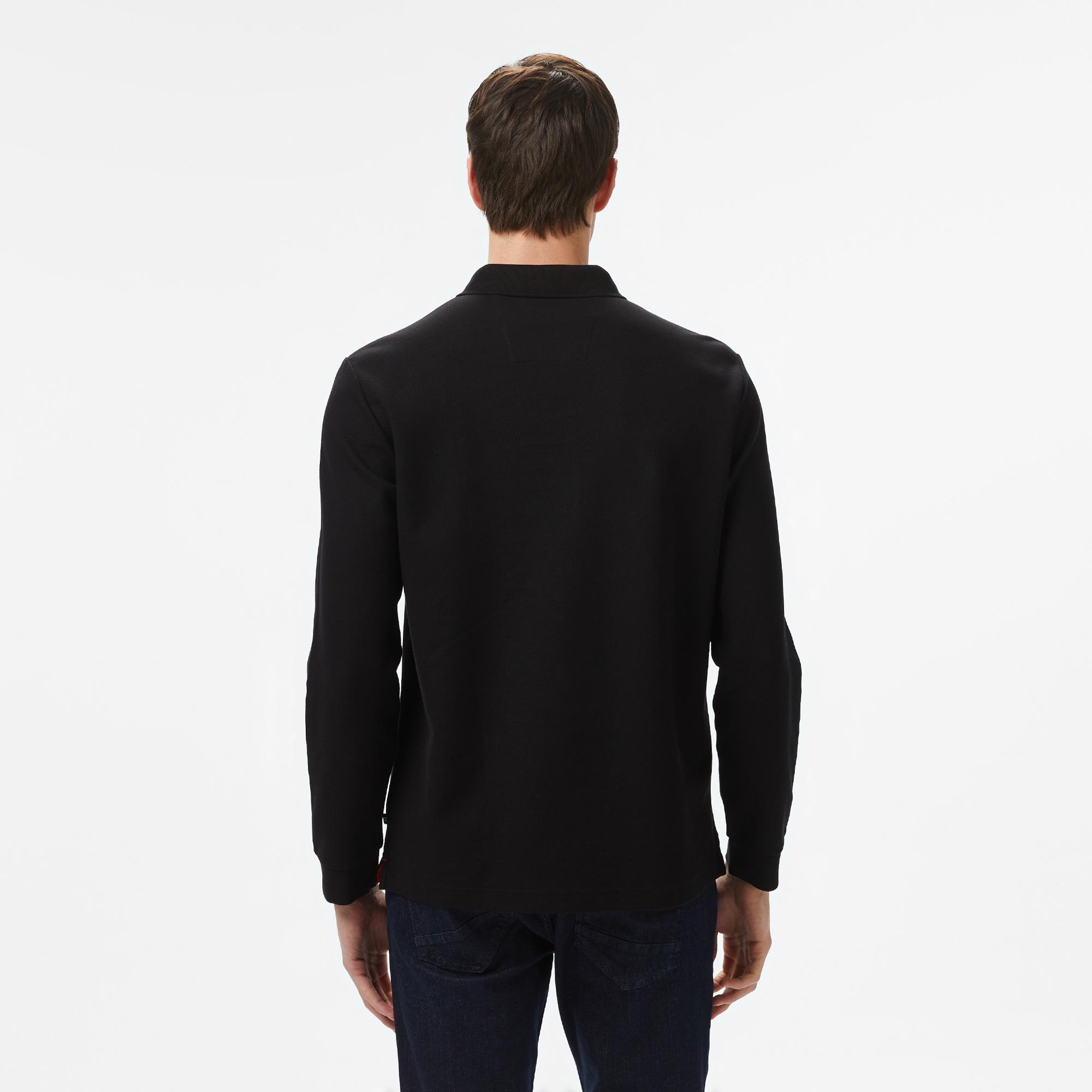 Nautica Erkek Siyah Classic Fit Uzun Kollu Polo Yaka T-Shirt