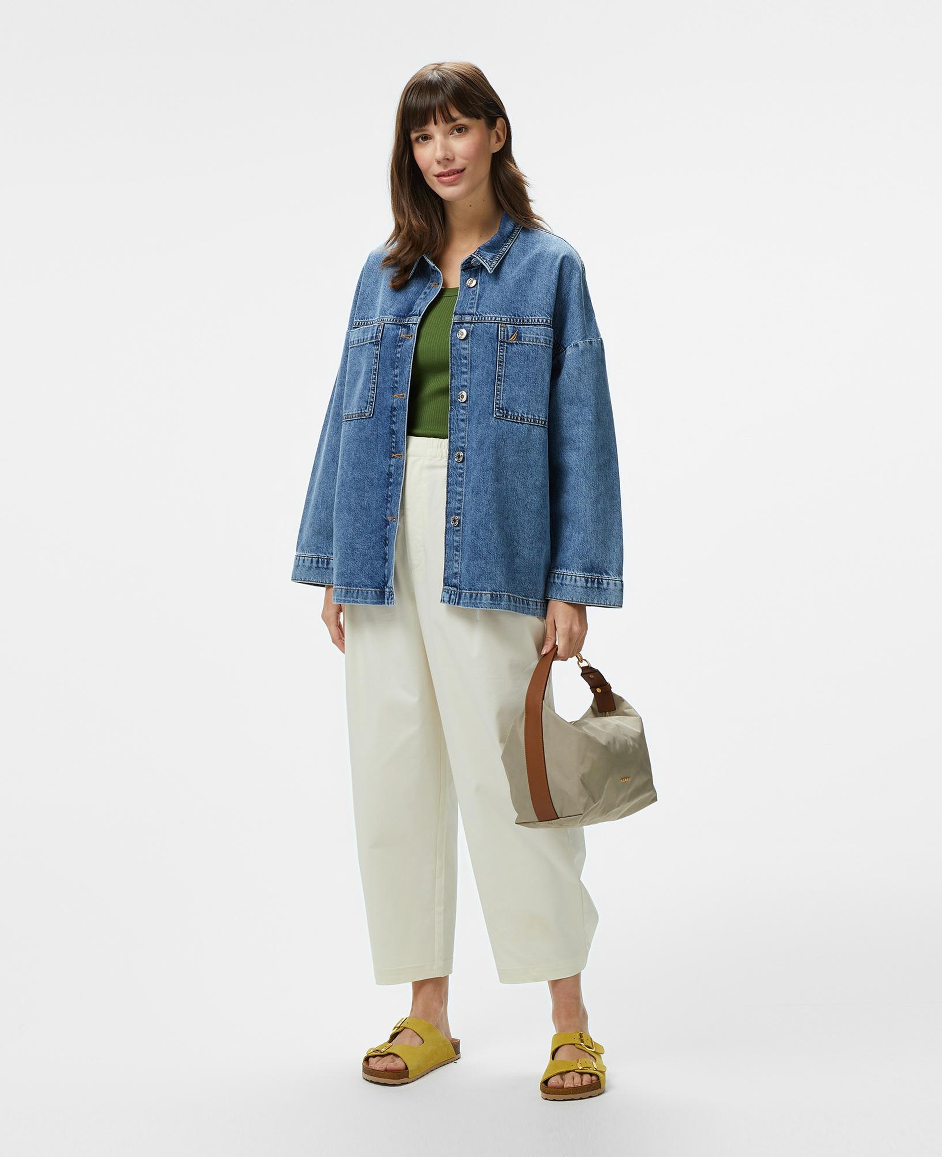 Nautica Kadın Lacivert Oversize Fit Gömlek