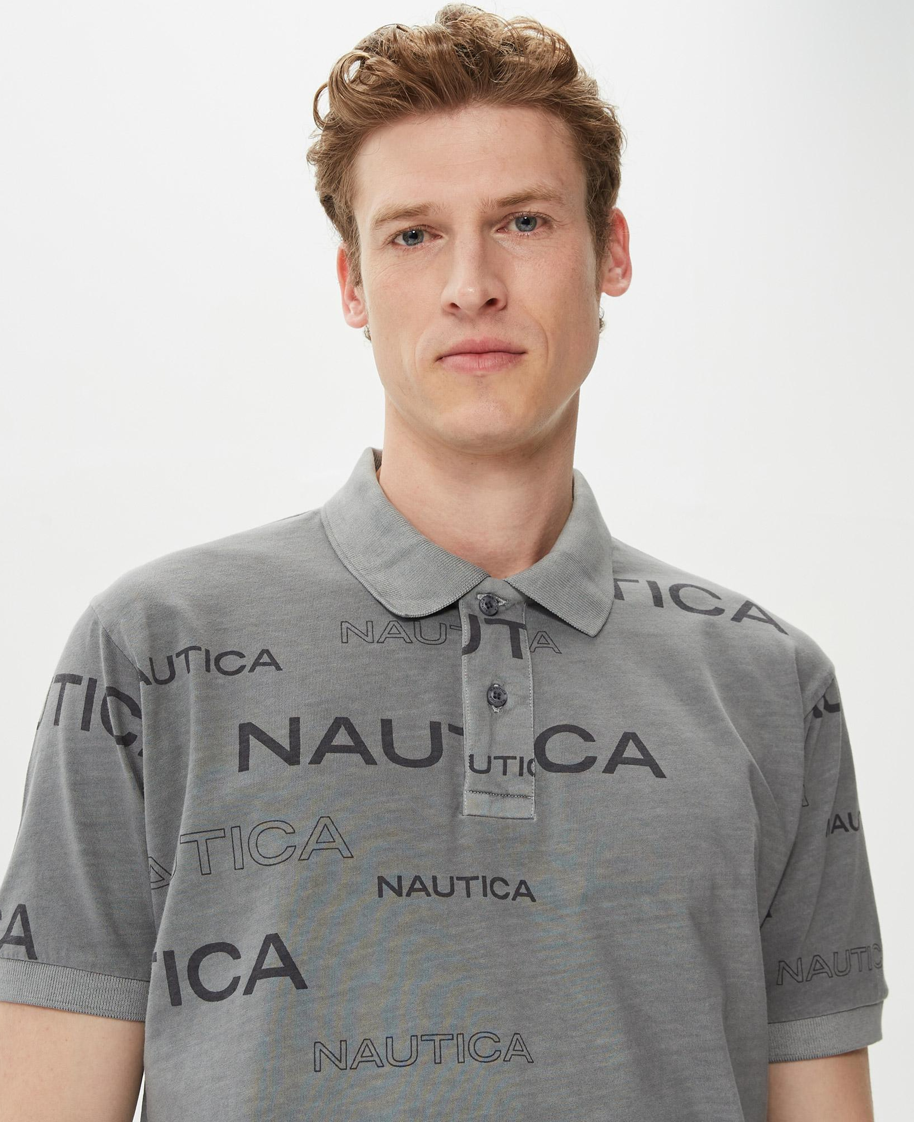 Nautica Erkek Gri Kısa Kollu Polo Yaka T-Shirt