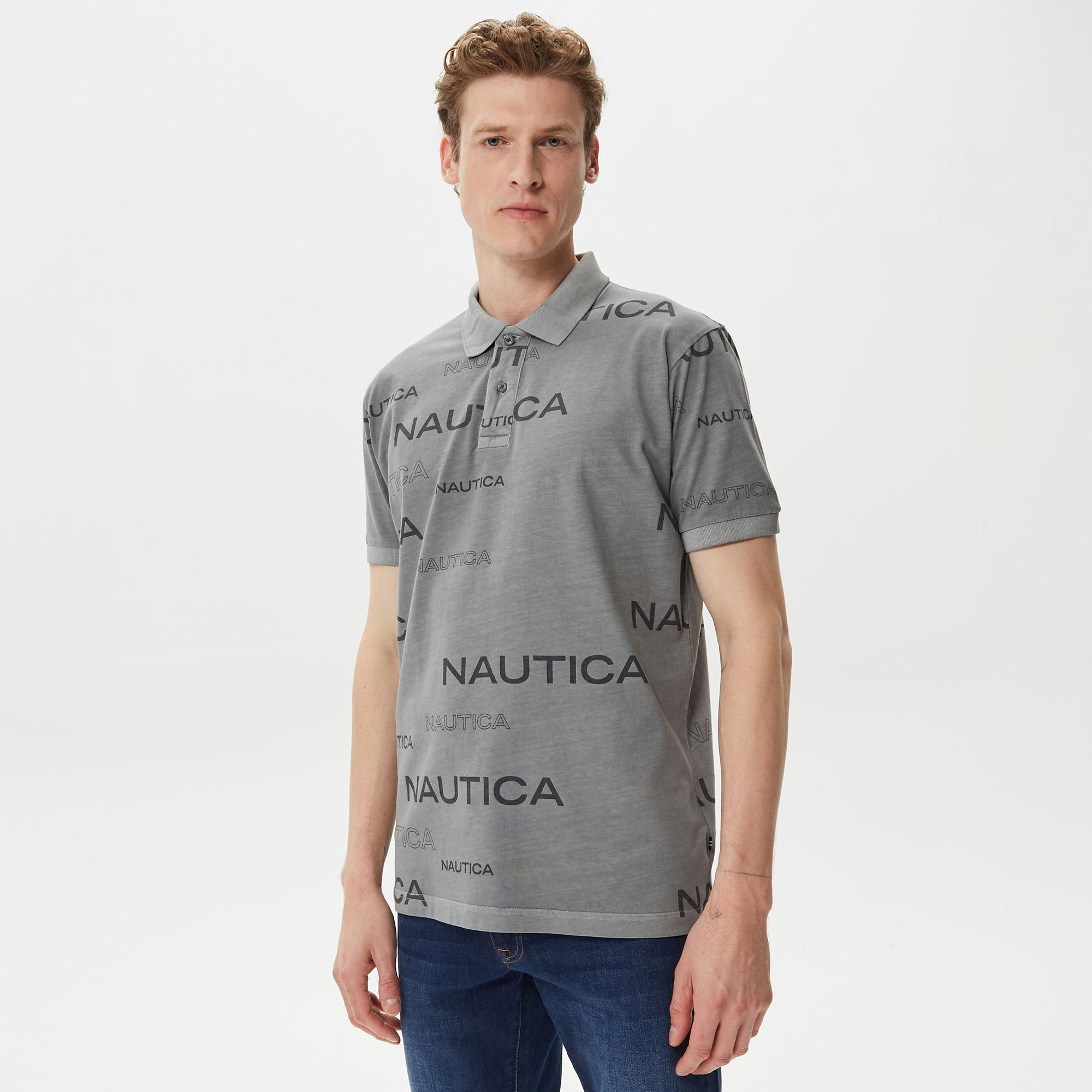 Nautica Erkek Gri Kısa Kollu Polo Yaka T-Shirt