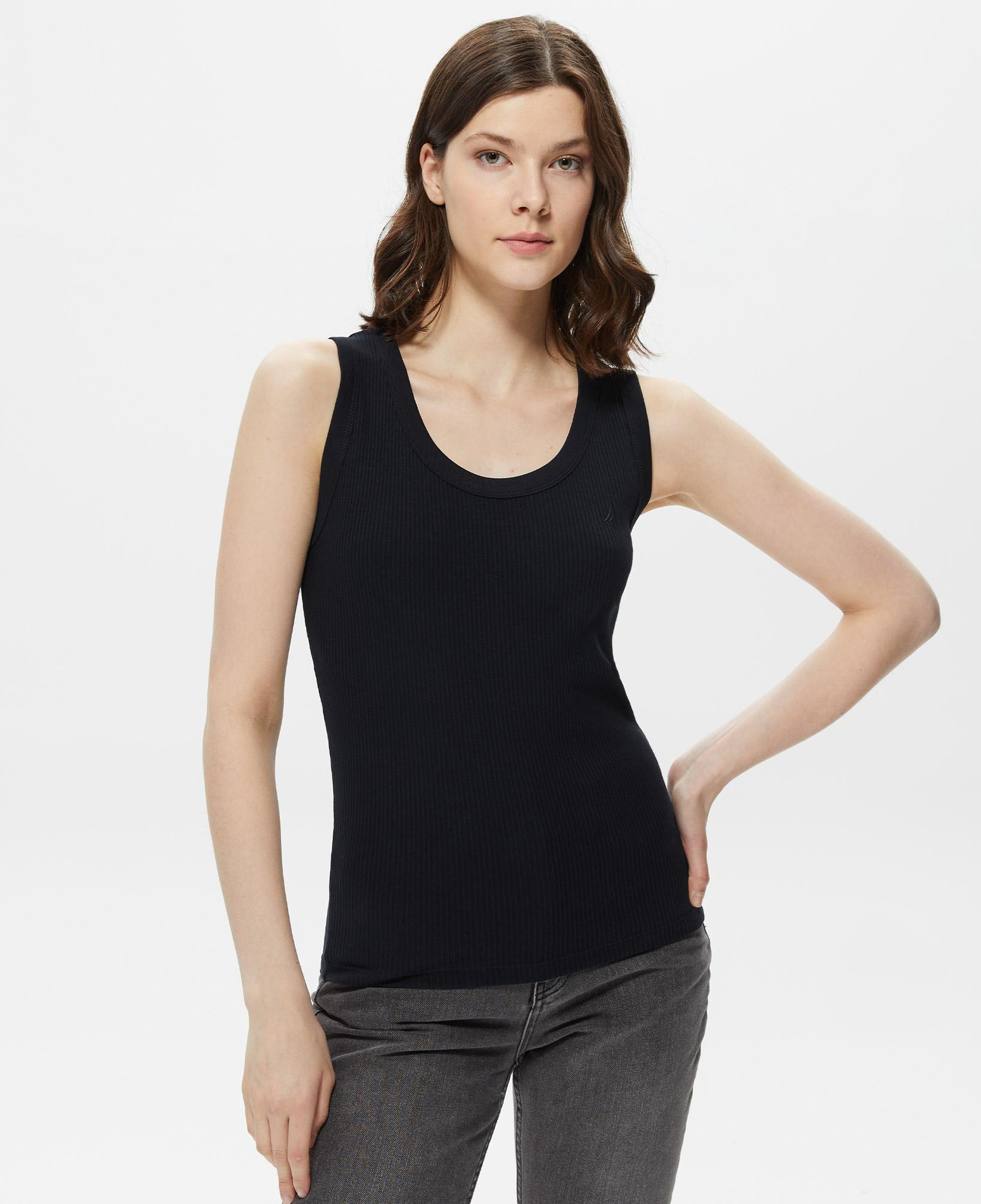 Nautica Kadın Siyah Kolsuz T-Shirt