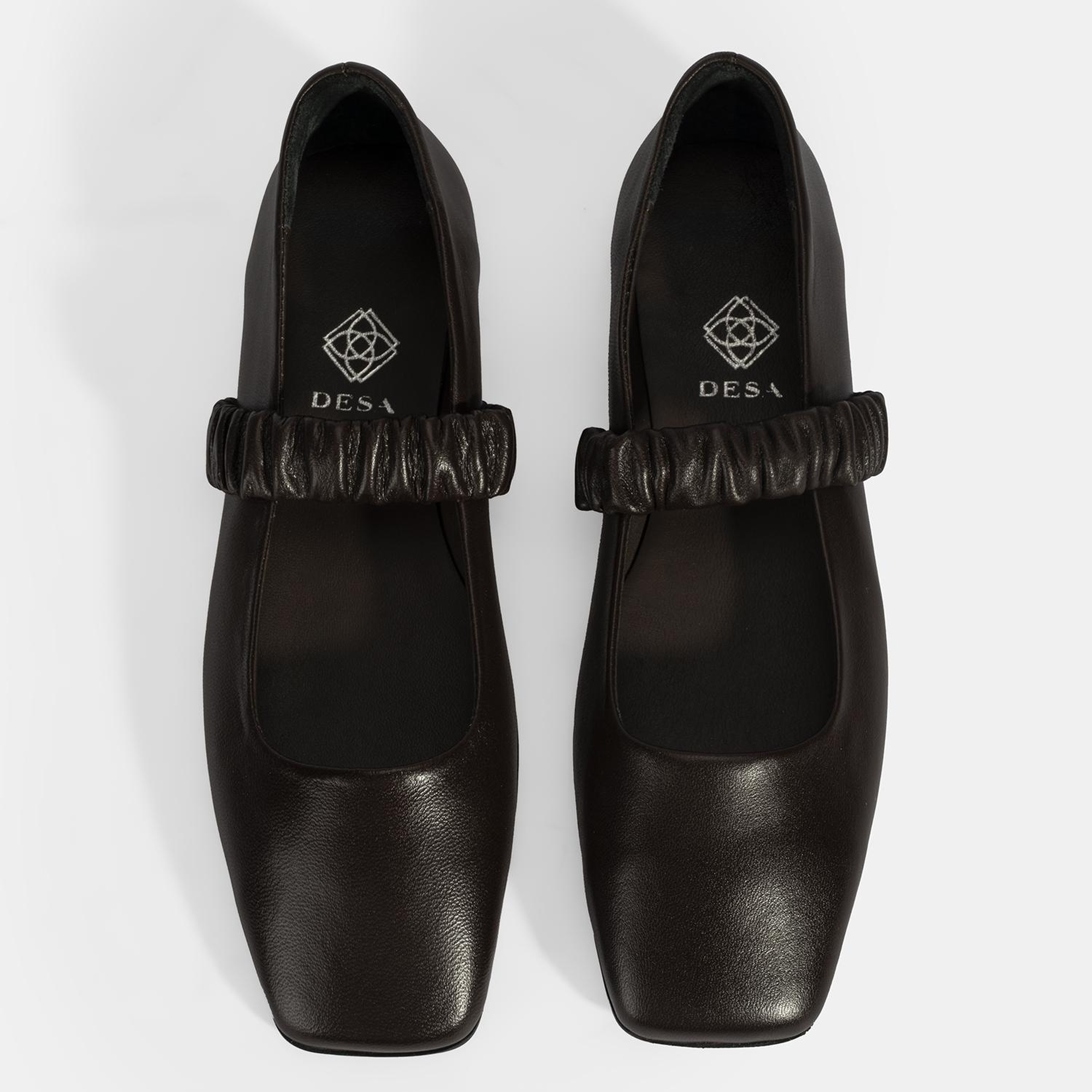 Kadın Kahve Mary Jane Deri Babet