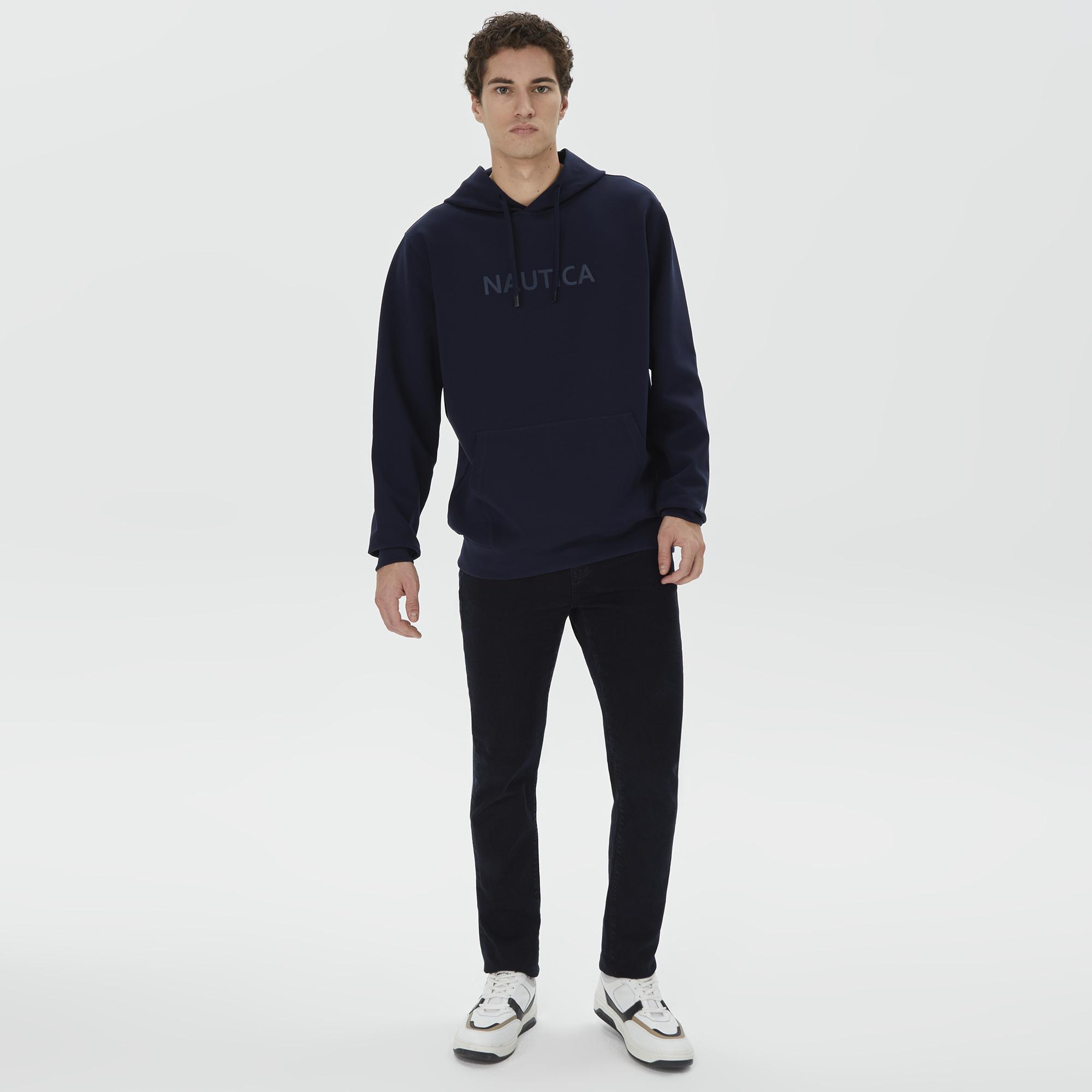 Nautica Erkek Lacivert Standart Fit Kapüşonlu Sweatshirt