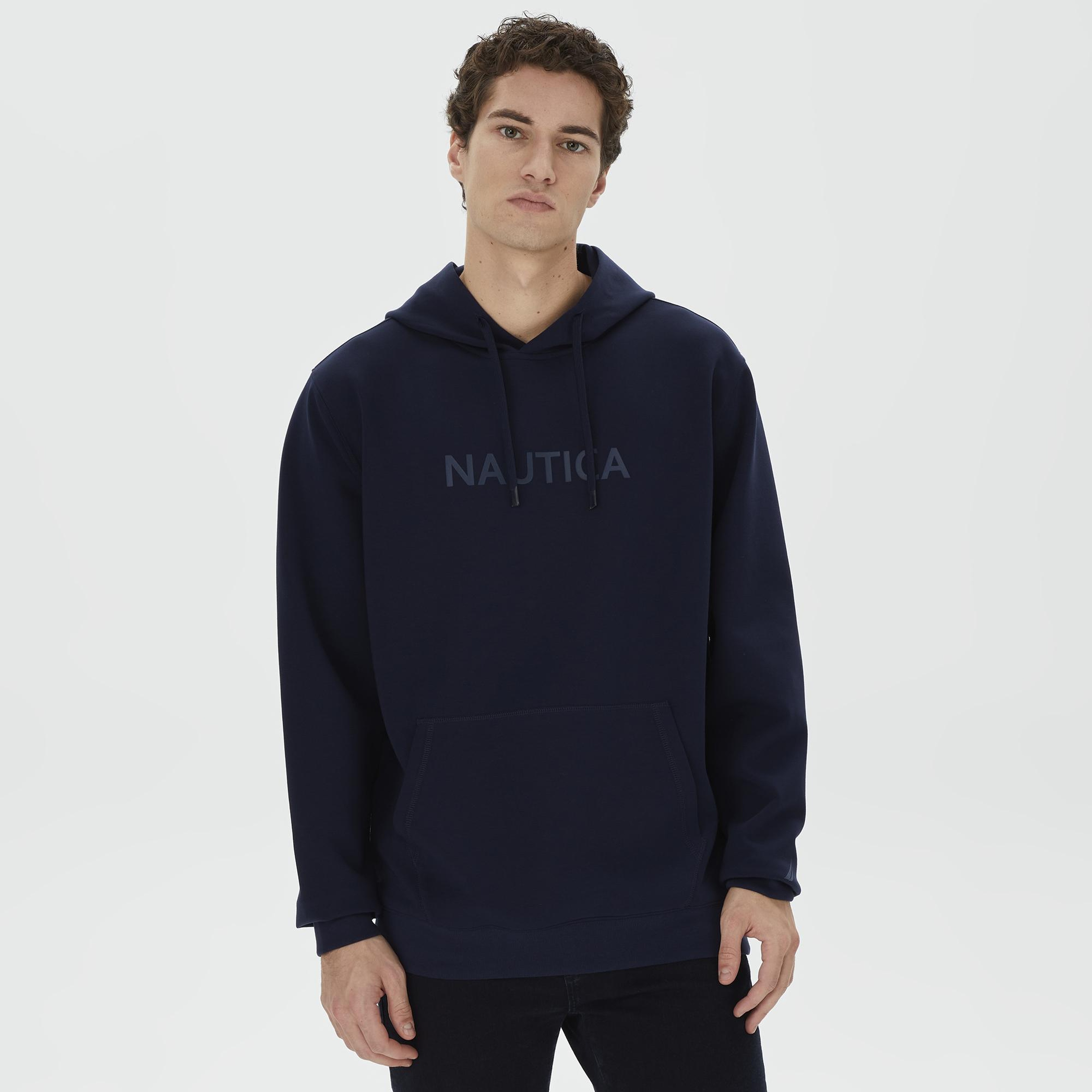 Nautica Erkek Lacivert Standart Fit Kapüşonlu Sweatshirt
