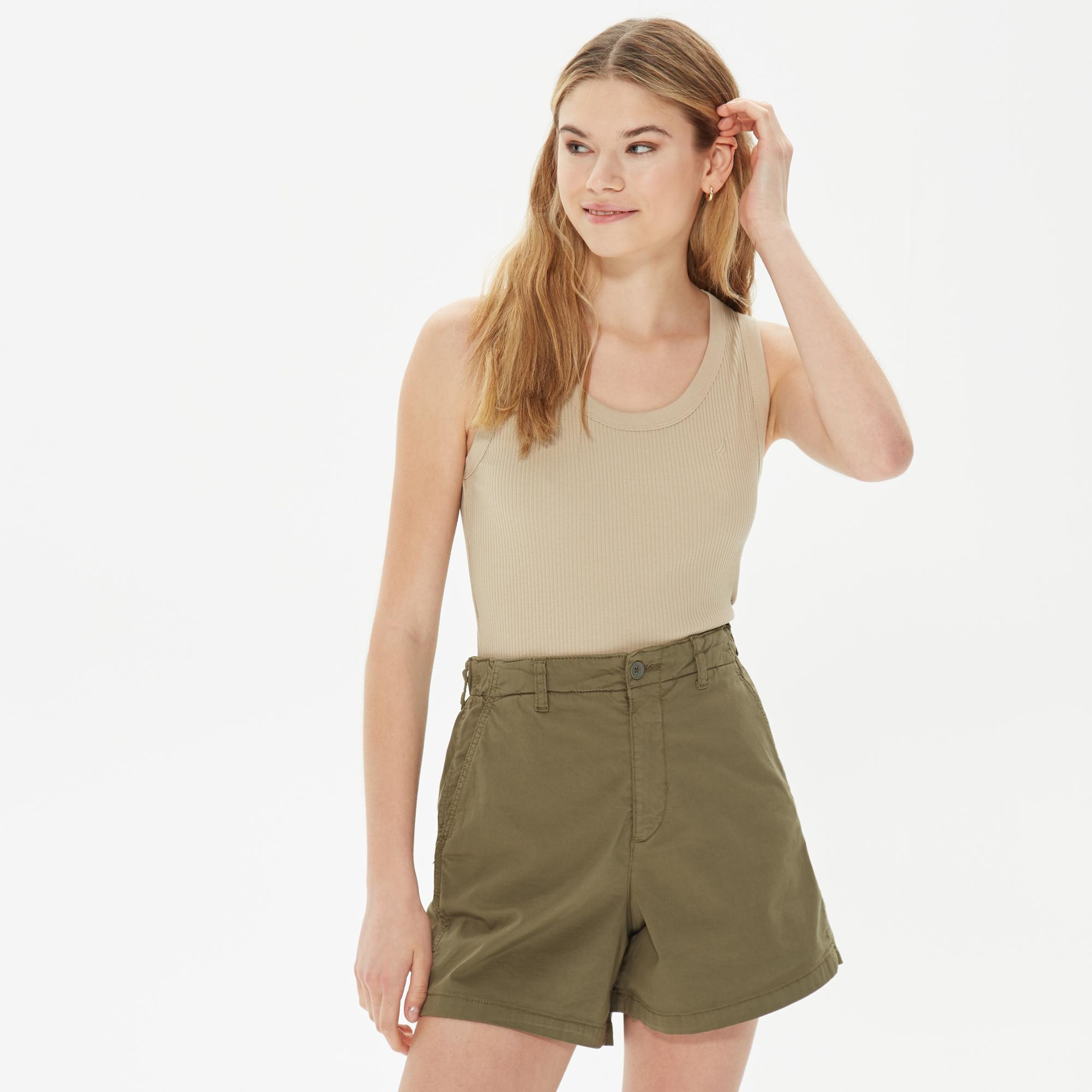 Nautica Kadın Bej Slim Fit T-Shirt