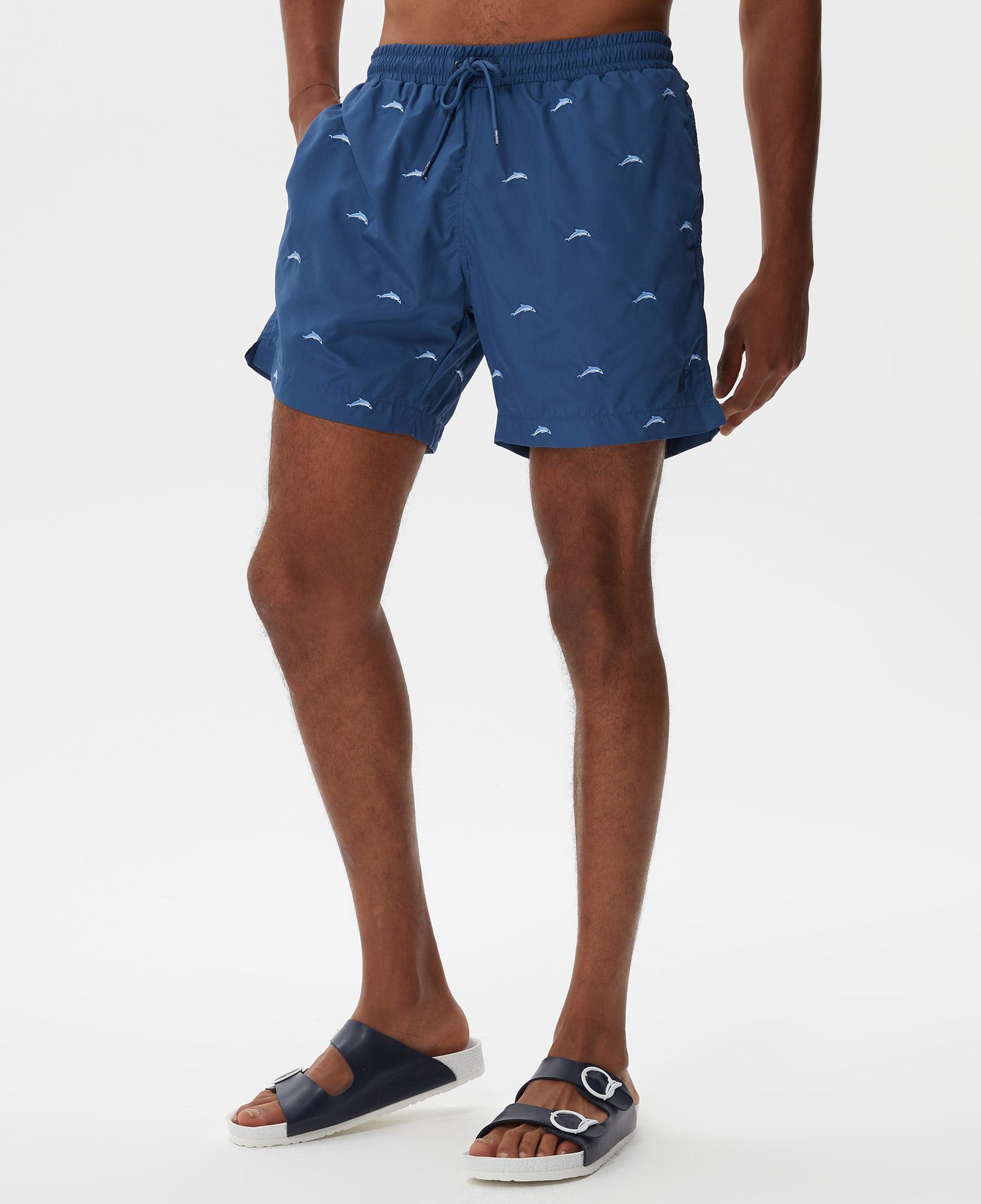 Nautica Erkek Mavi Desenli Deniz Şortu