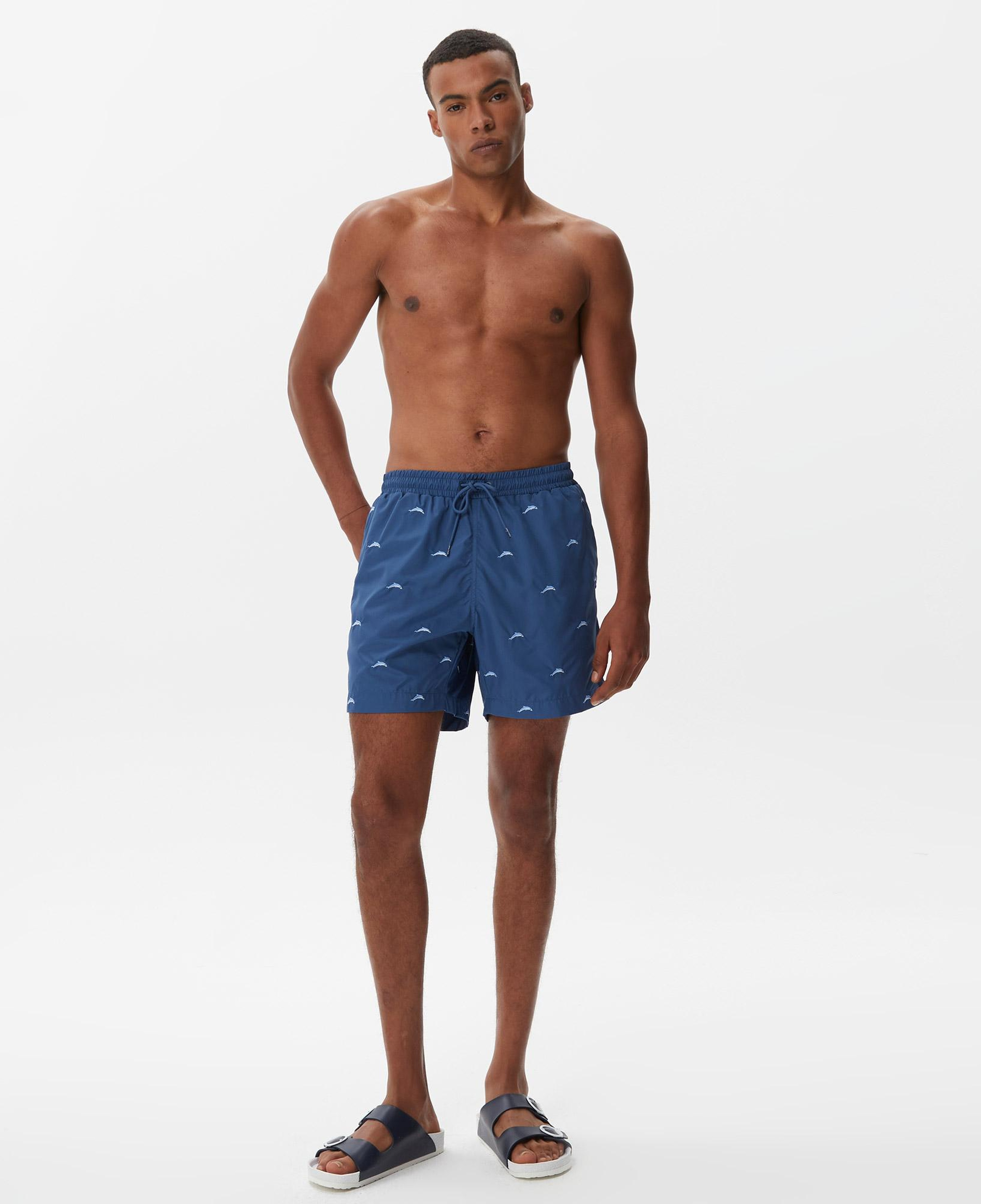 Nautica Erkek Mavi Desenli Deniz Şortu