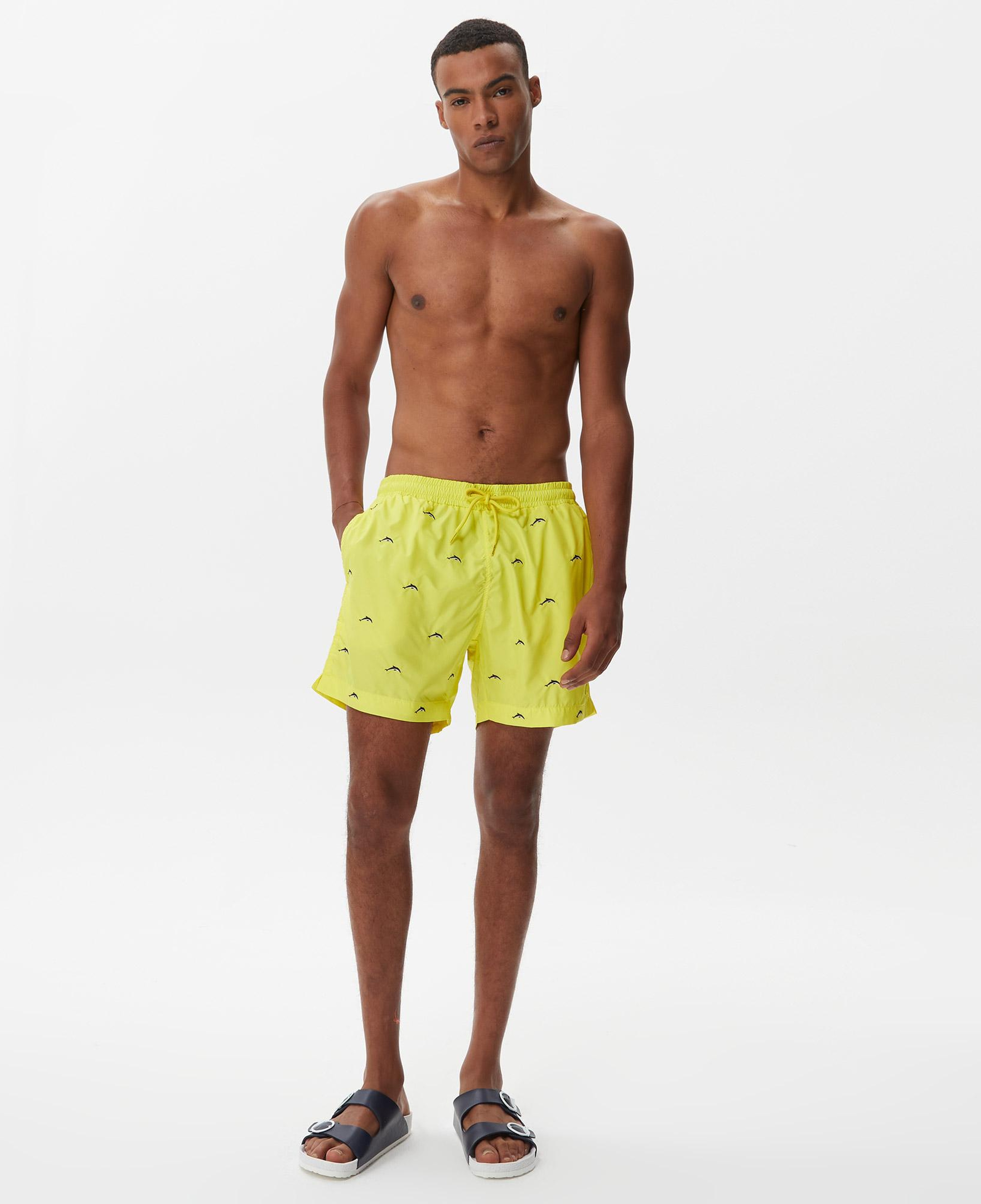 Nautica Erkek Sarı Desenli Deniz Şortu