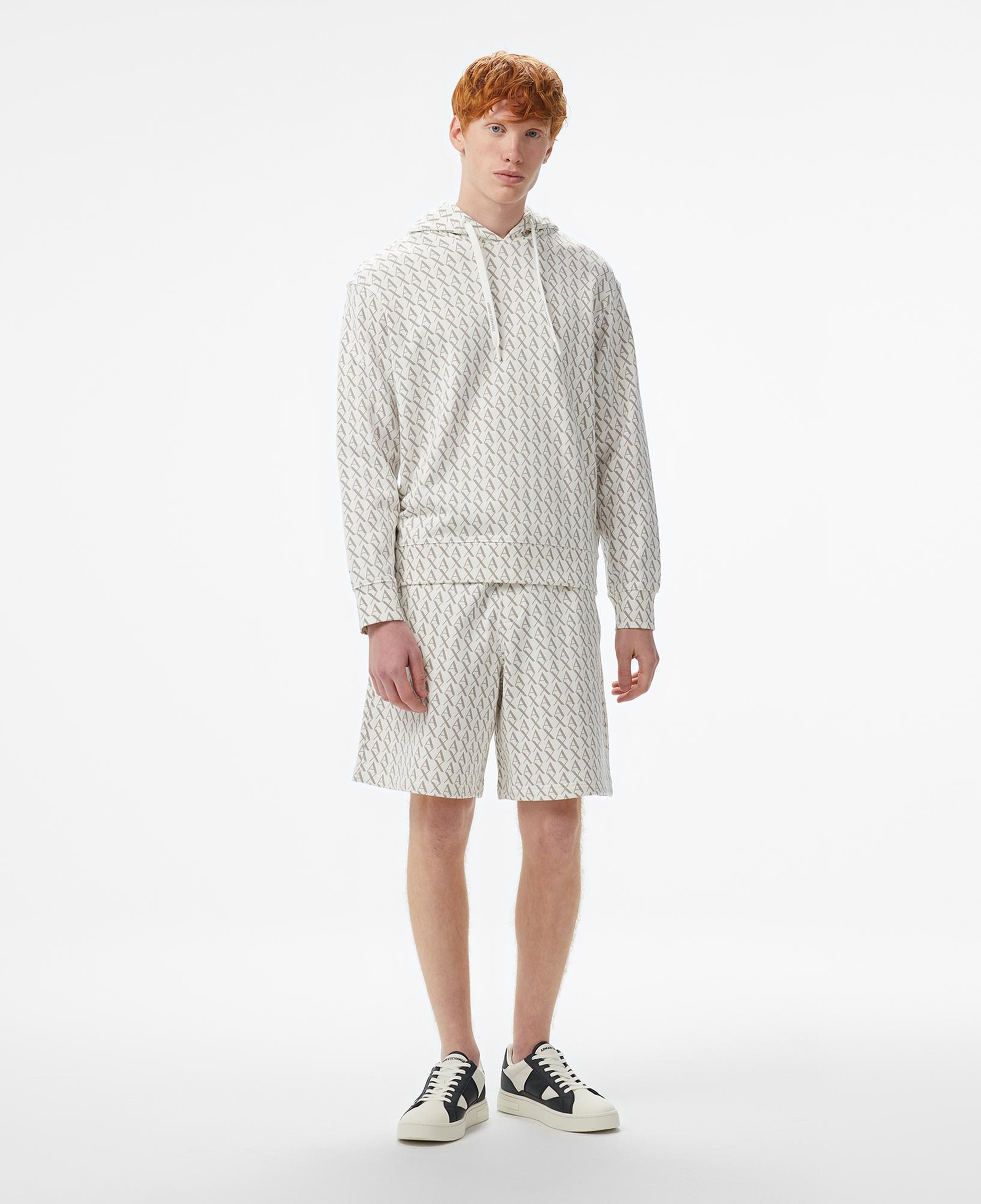 Armani Exchange Erkek Beyaz Kapüşonlu Sweatshirt