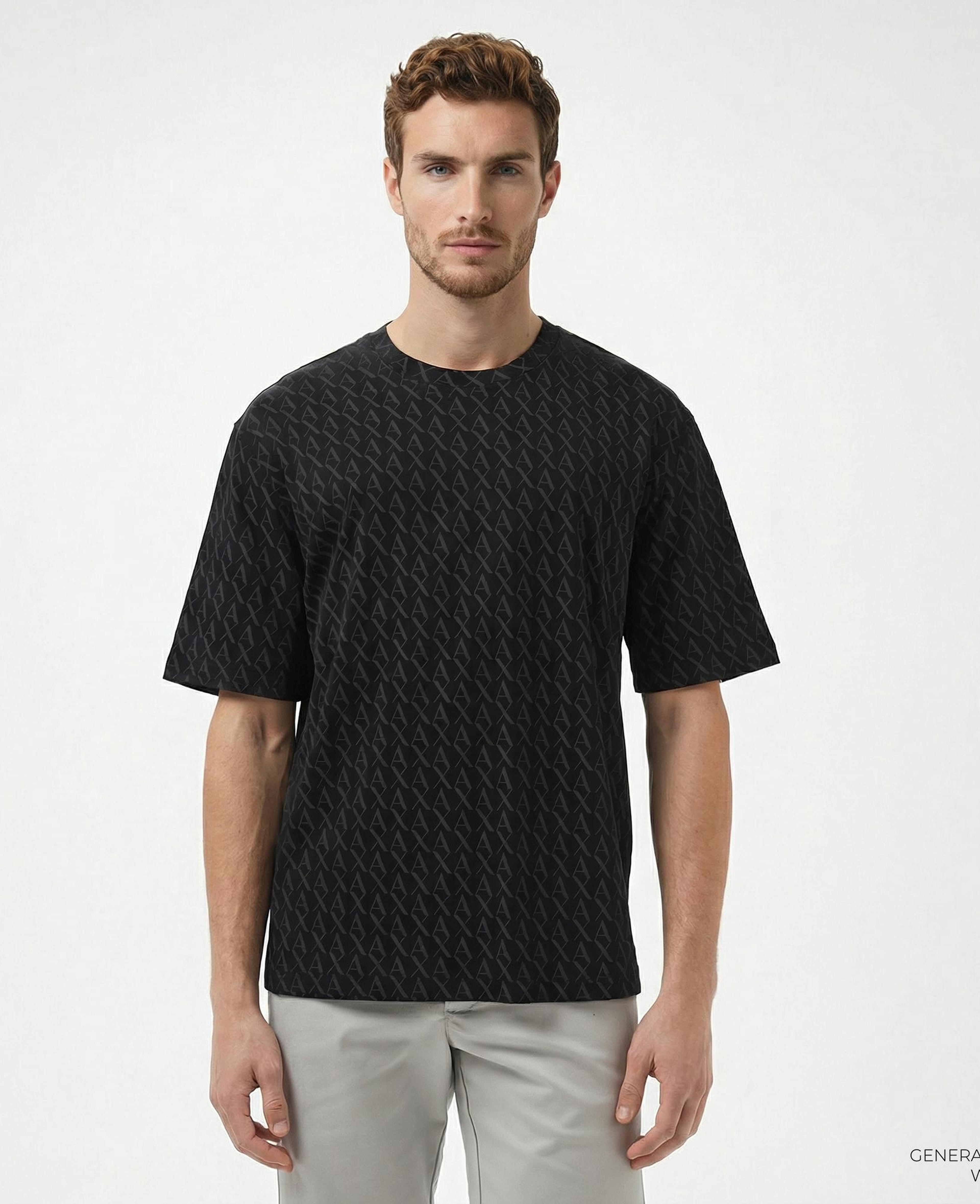 Armani Exchange Erkek Siyah Bisiklet Yaka T-Shirt