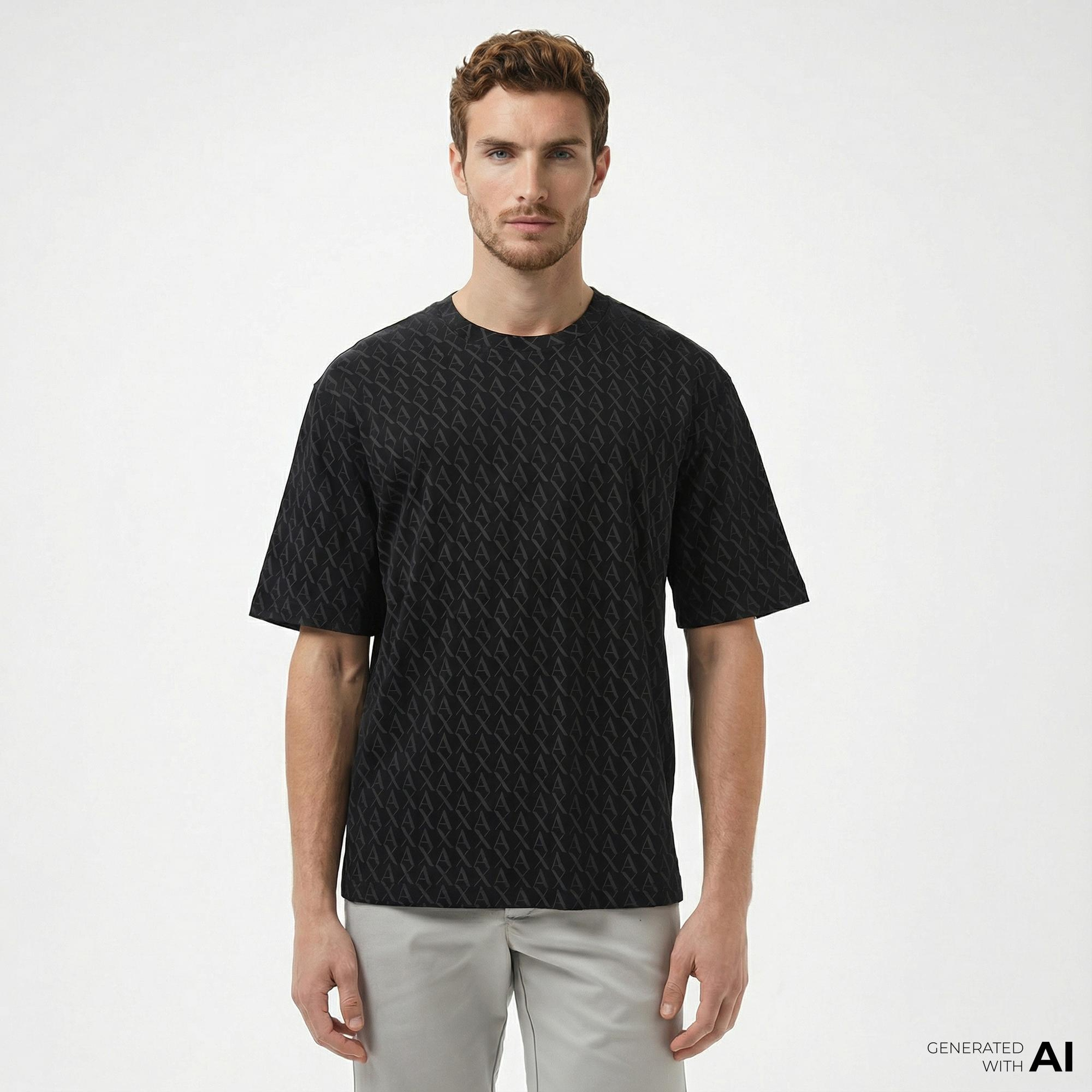 Armani Exchange Erkek Siyah Bisiklet Yaka T-Shirt