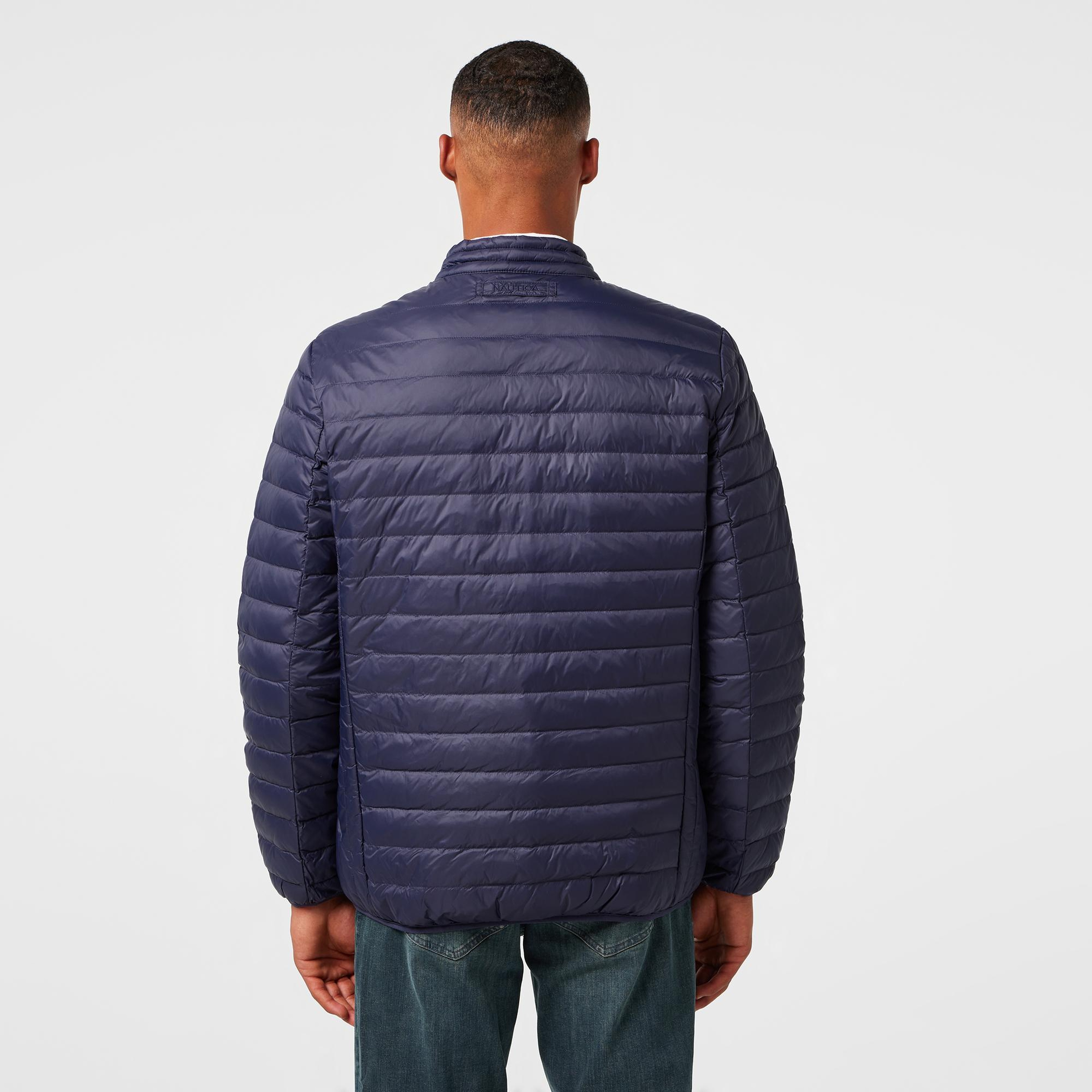 Nautica Erkek Lacivert Su Kaydırma Özellikli Kaz Tüyü Mont