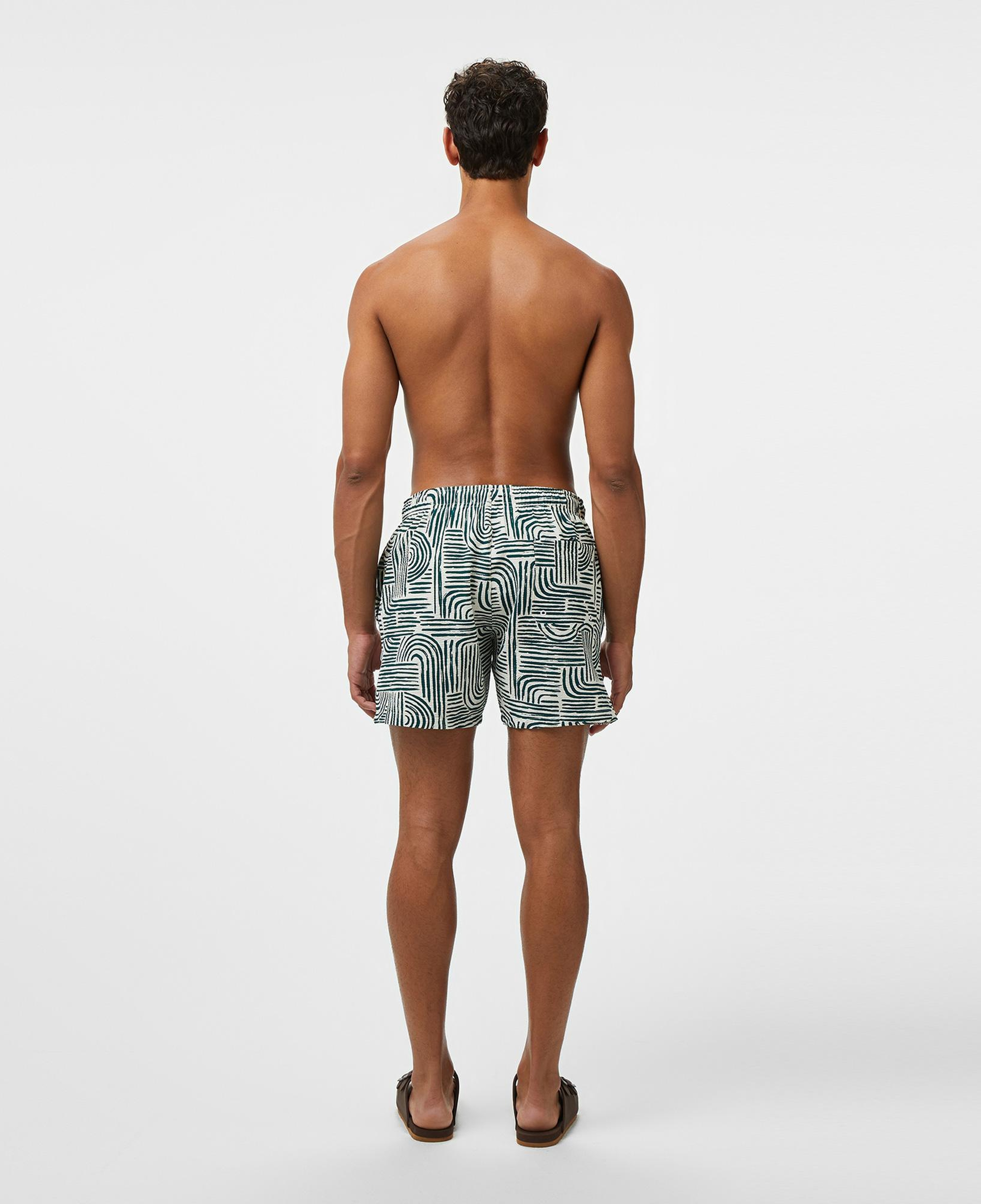 Nautica Erkek Yeşil Regular Fit Desenli Deniz Şortu